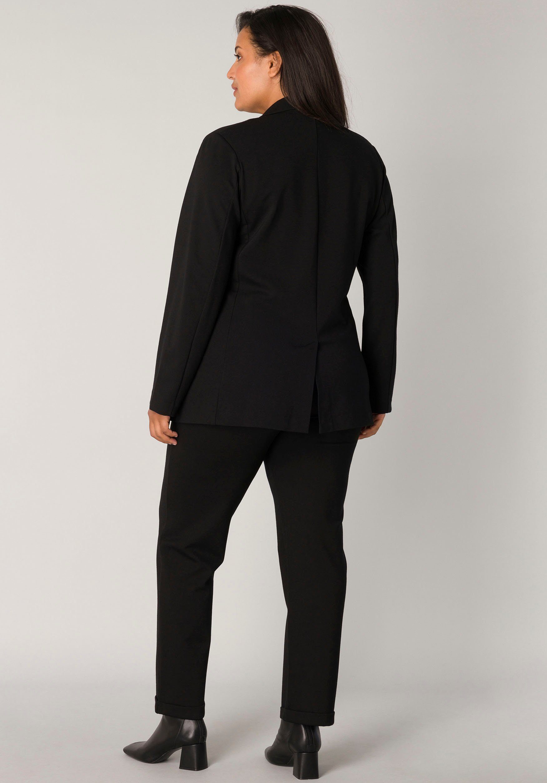 Base Level Curvy Jerseyblazer met zakkleppen