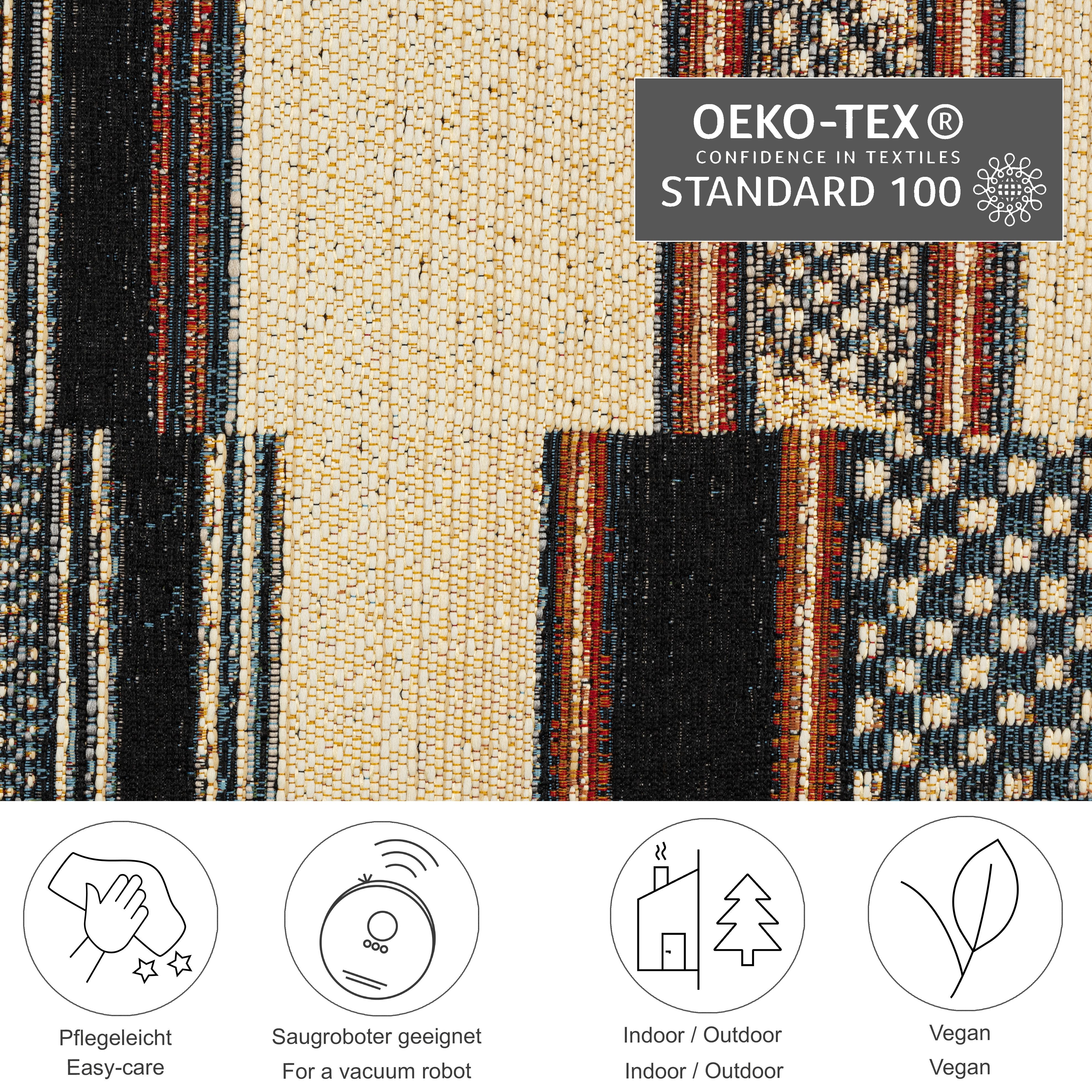 Gino Falcone Vloerkleed Outdoor-Africa 41 Platweefsel, geschikt voor binnen en buiten, woonkamer
