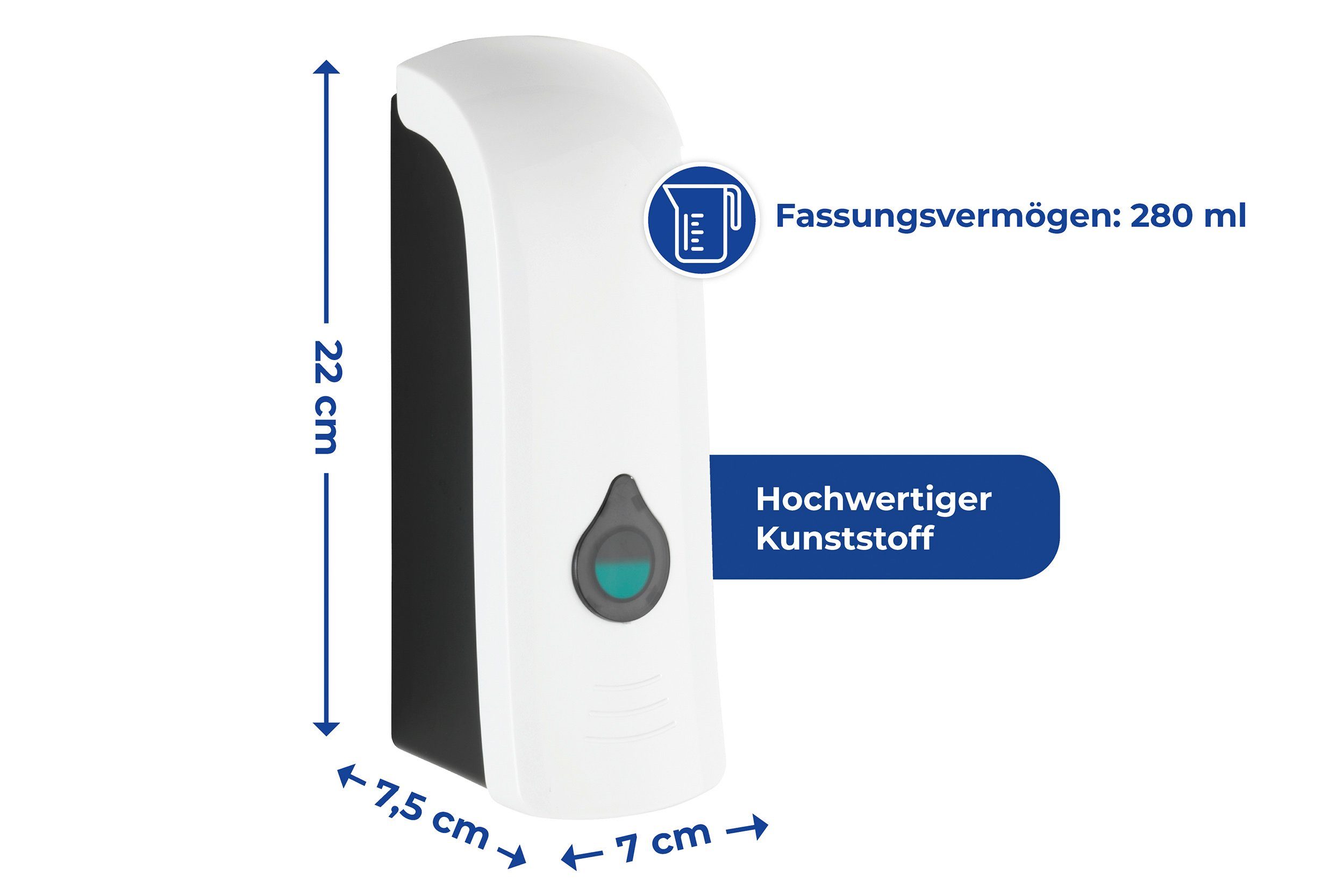 WENKO Desinfectiemiddel-dispenser Ranera S Wit, capaciteit: 280 ml (1-delig)