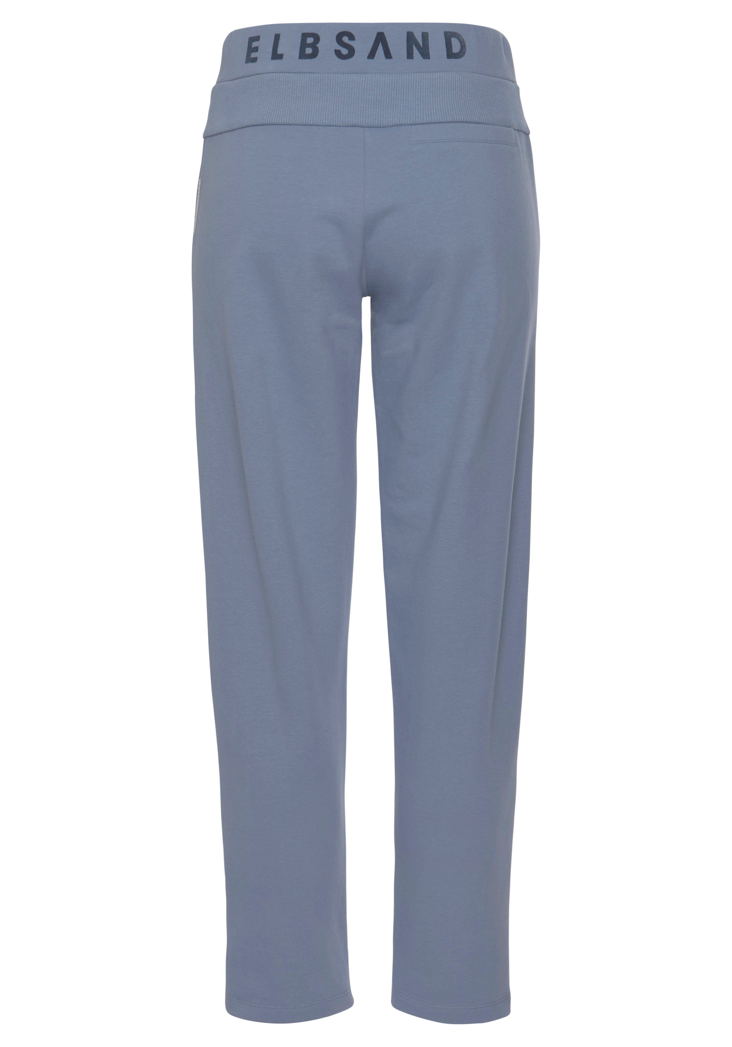 Elbsand Sweatbroek Brinja met logoprint op de tailleband en zakken, joggingbroek, loungebroek
