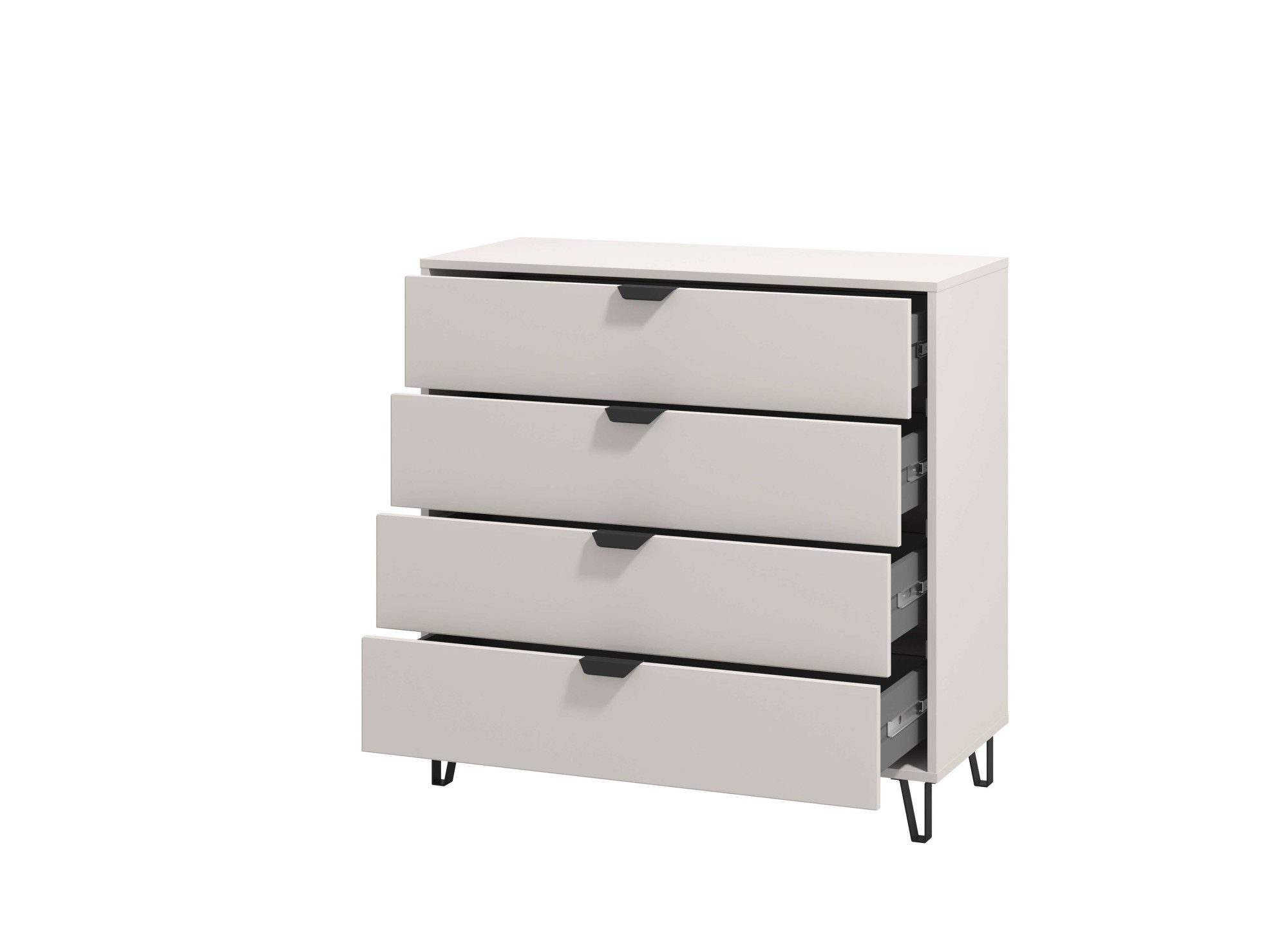 INOSIGN Ladekast Lucca dressoir, trendkleur cashmere, 93x40x90,5cm 4 lades met glasfront, fsc®-gecertificeerd houtmateriaal