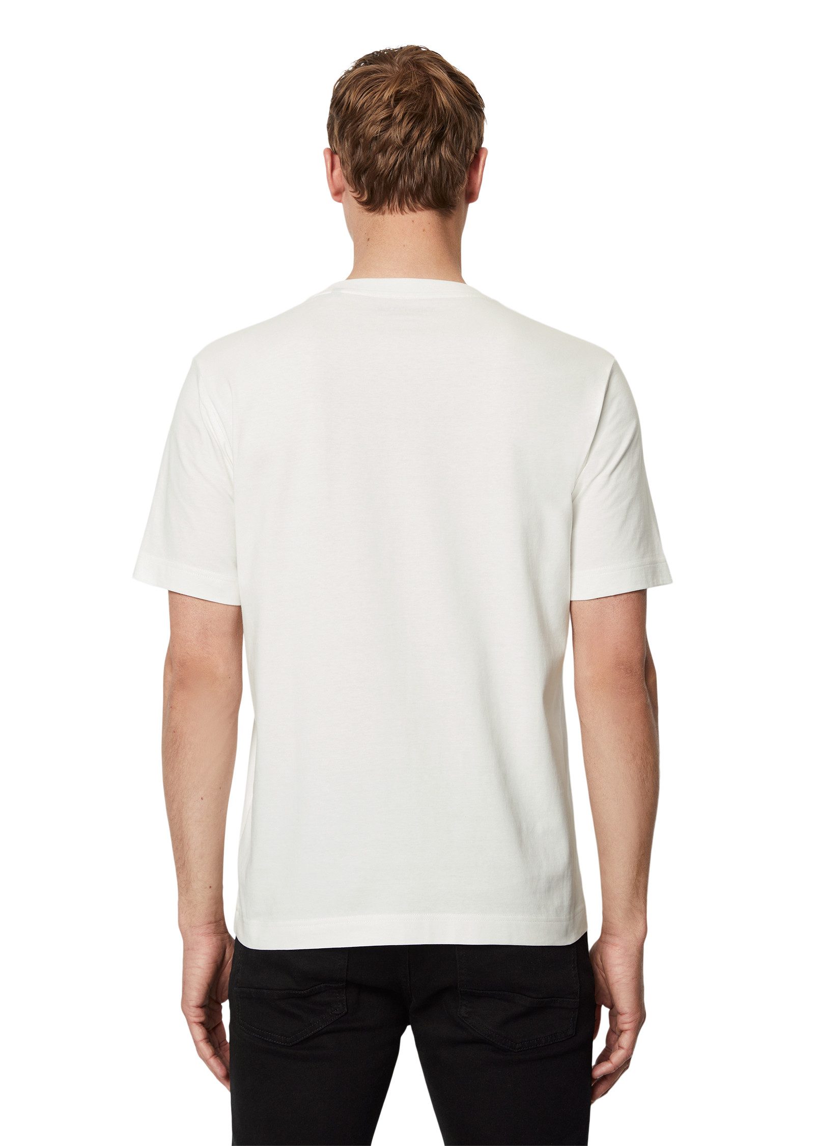 Marc O'Polo T-shirt geometrische print met streepjespatroon