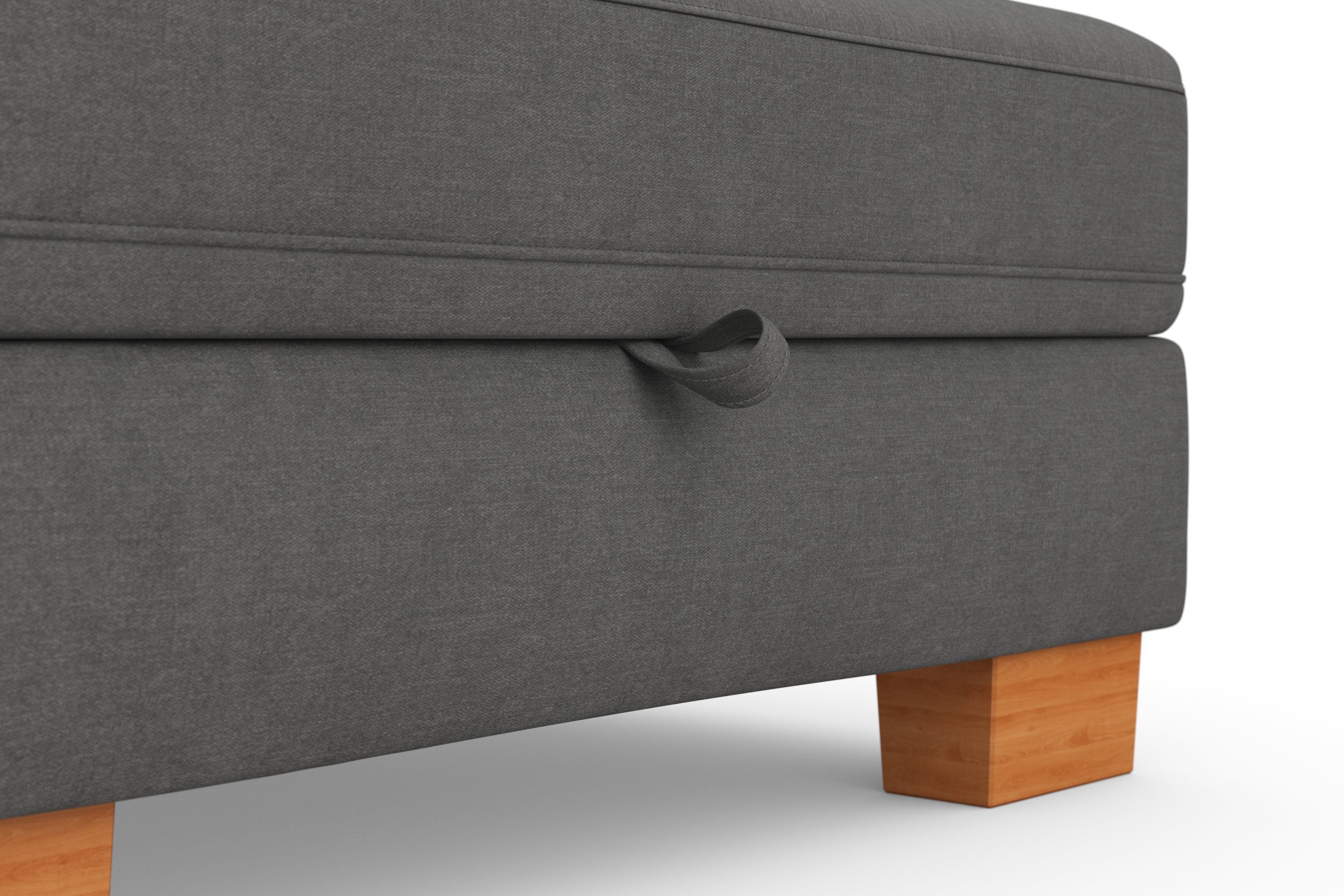 sit&more Zithoek Dundee U-vorm met binnenvering en massief houten poten, naar keuze met verstelbare hoofdsteun