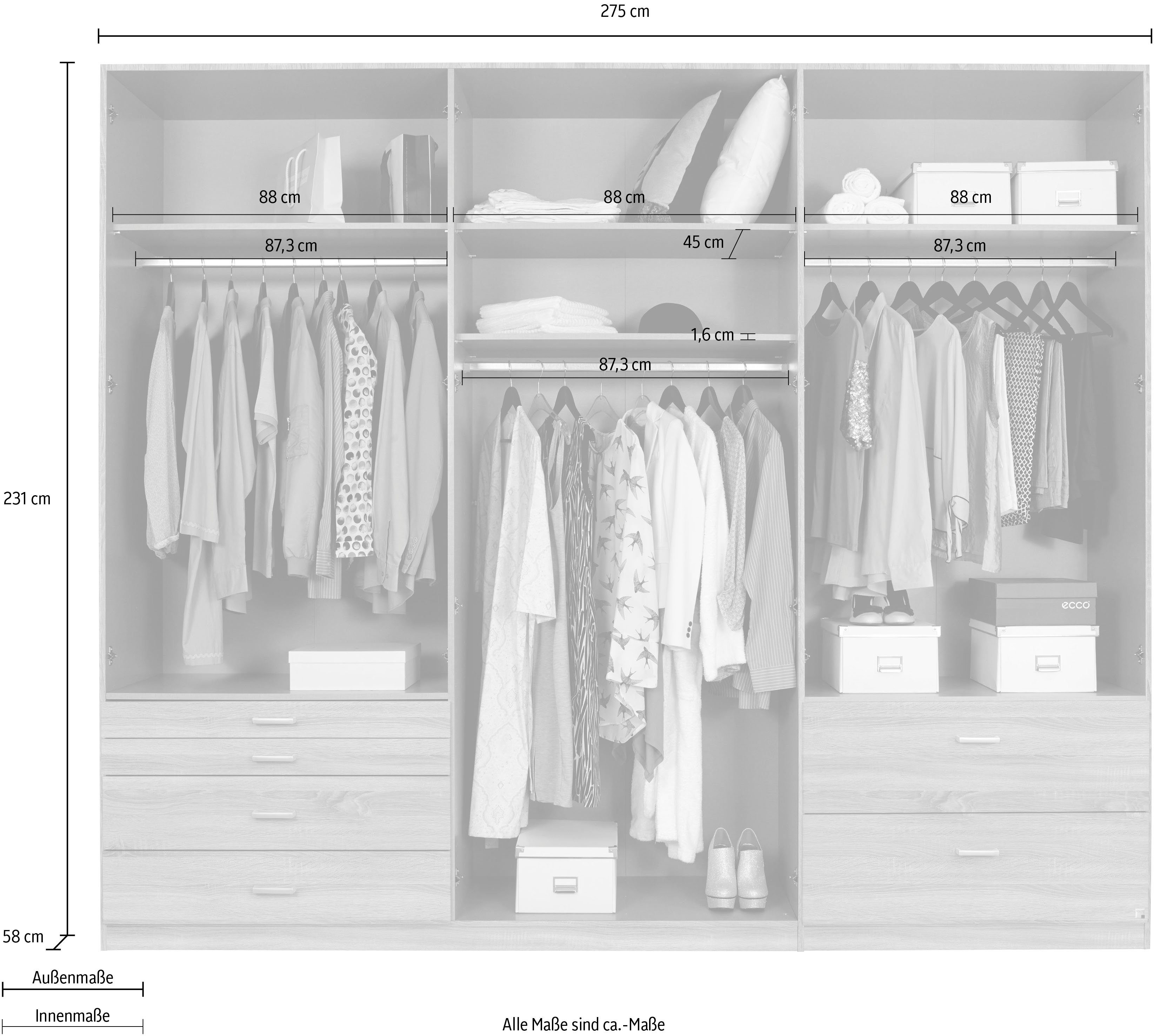 rauch Draaideurkast Kledingkast Kast Garderobe Linnenkast WILDBERG