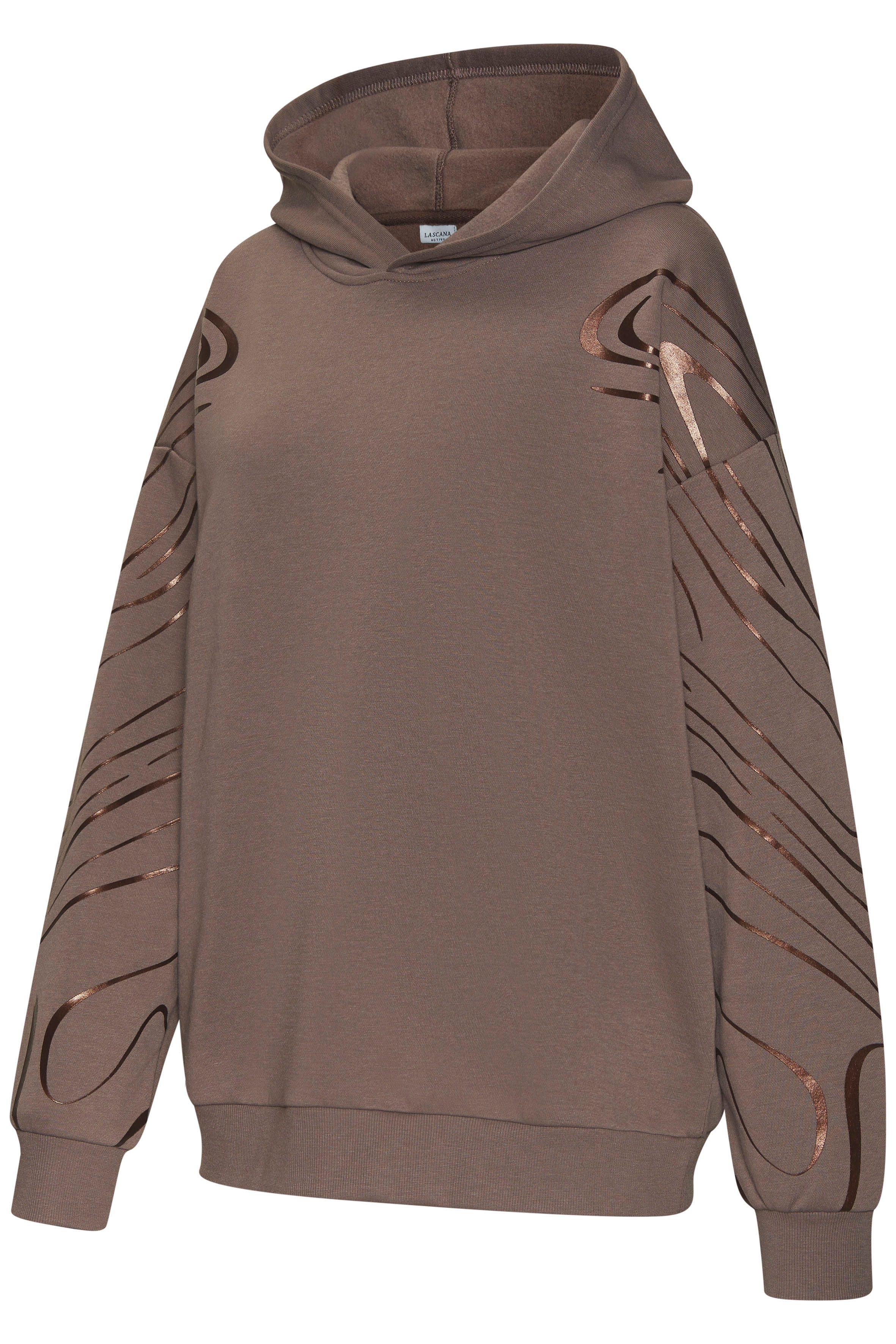 active by Lascana Hoodie met glanzende folieprint