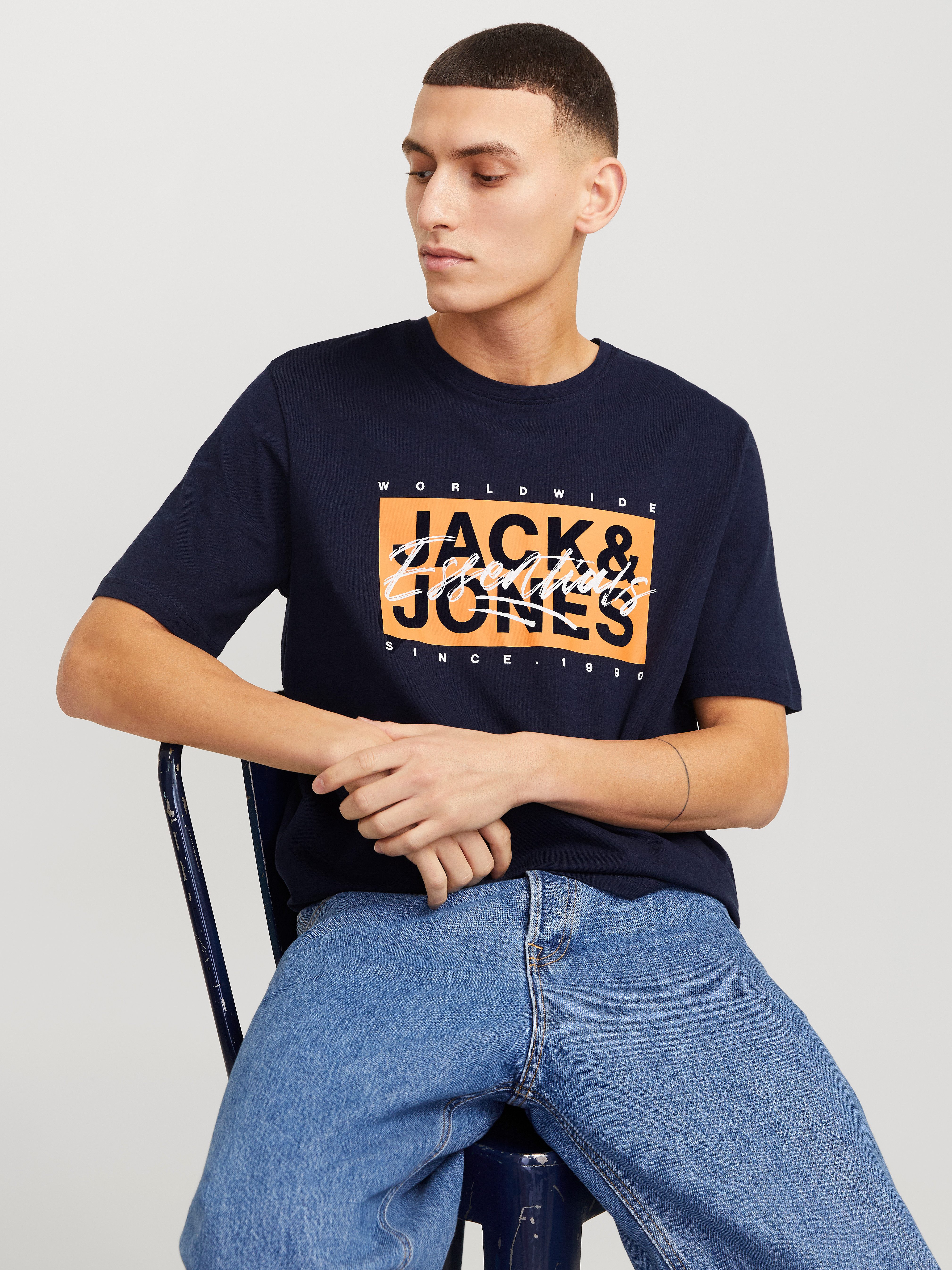 Jack & Jones Shirt met print JJCOLTON TEE SS CREW NECK