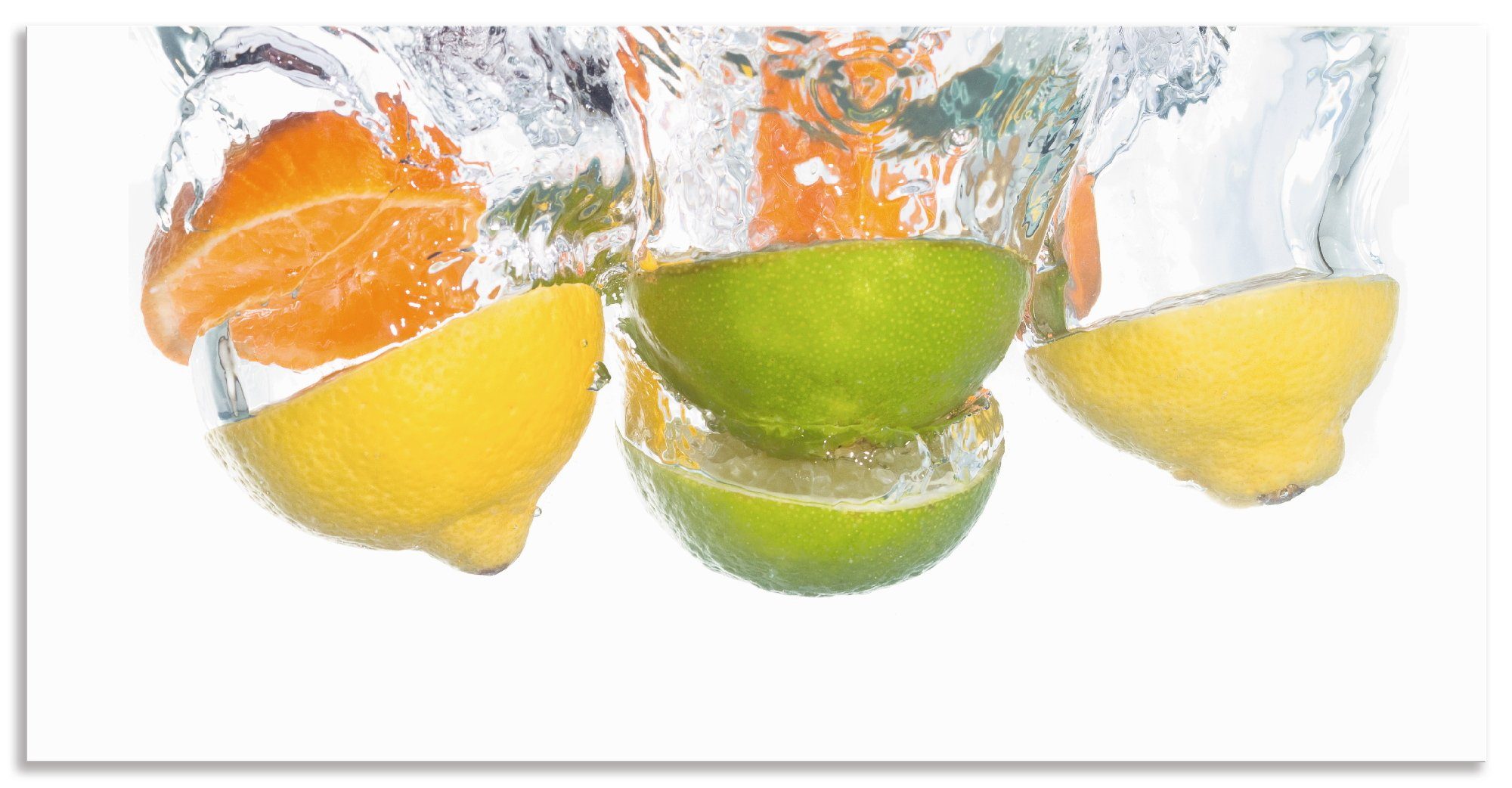 Artland Keukenwand Citrusvruchten vallen in helder water zelfklevend in vele maten - spatscherm keuken achter kookplaat en spoelbak als wandbescherming tegen vet, water en vuil - a