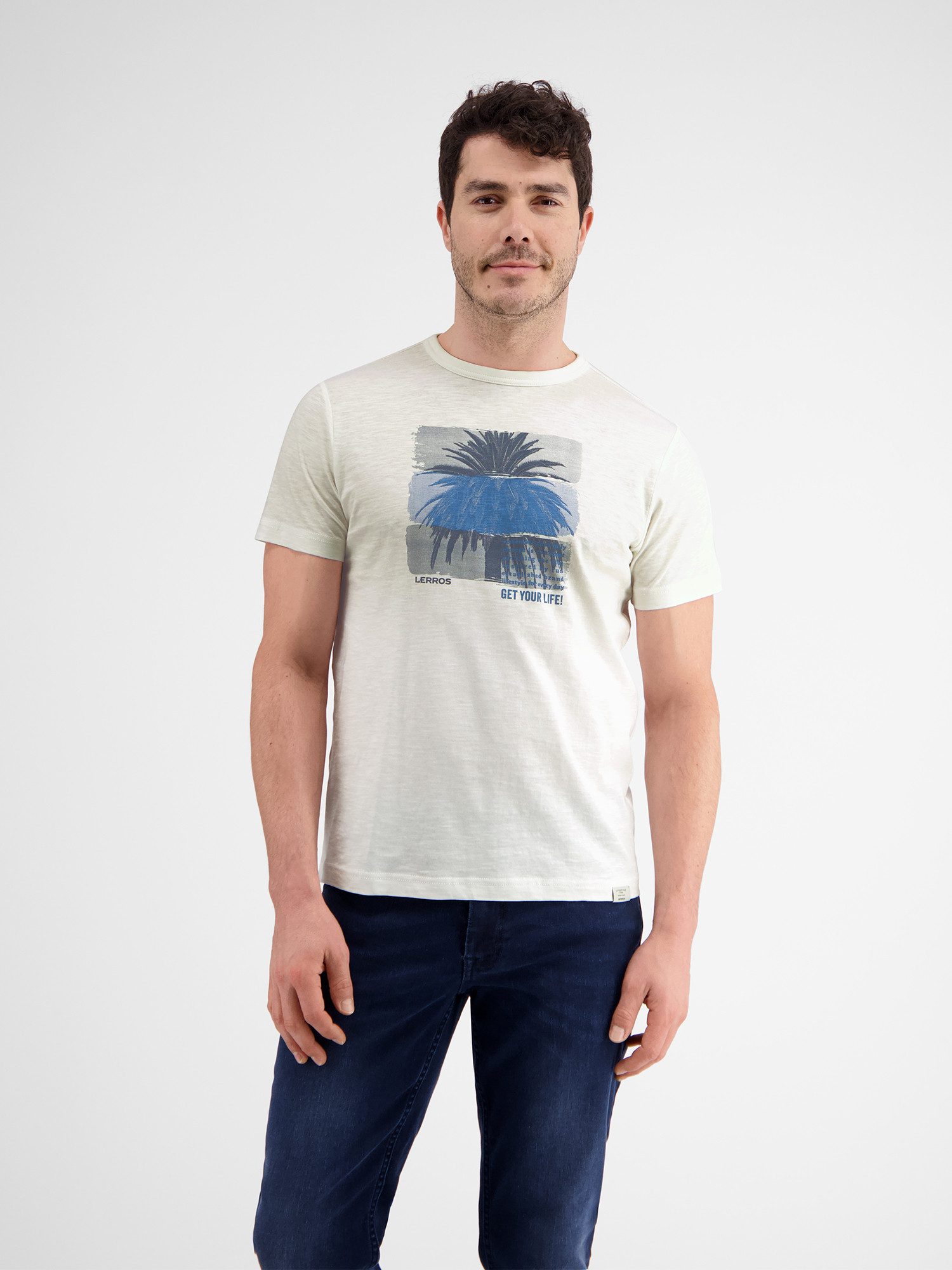 Lerros T-shirt LERROS ronde hals T-shirt met fotoprint