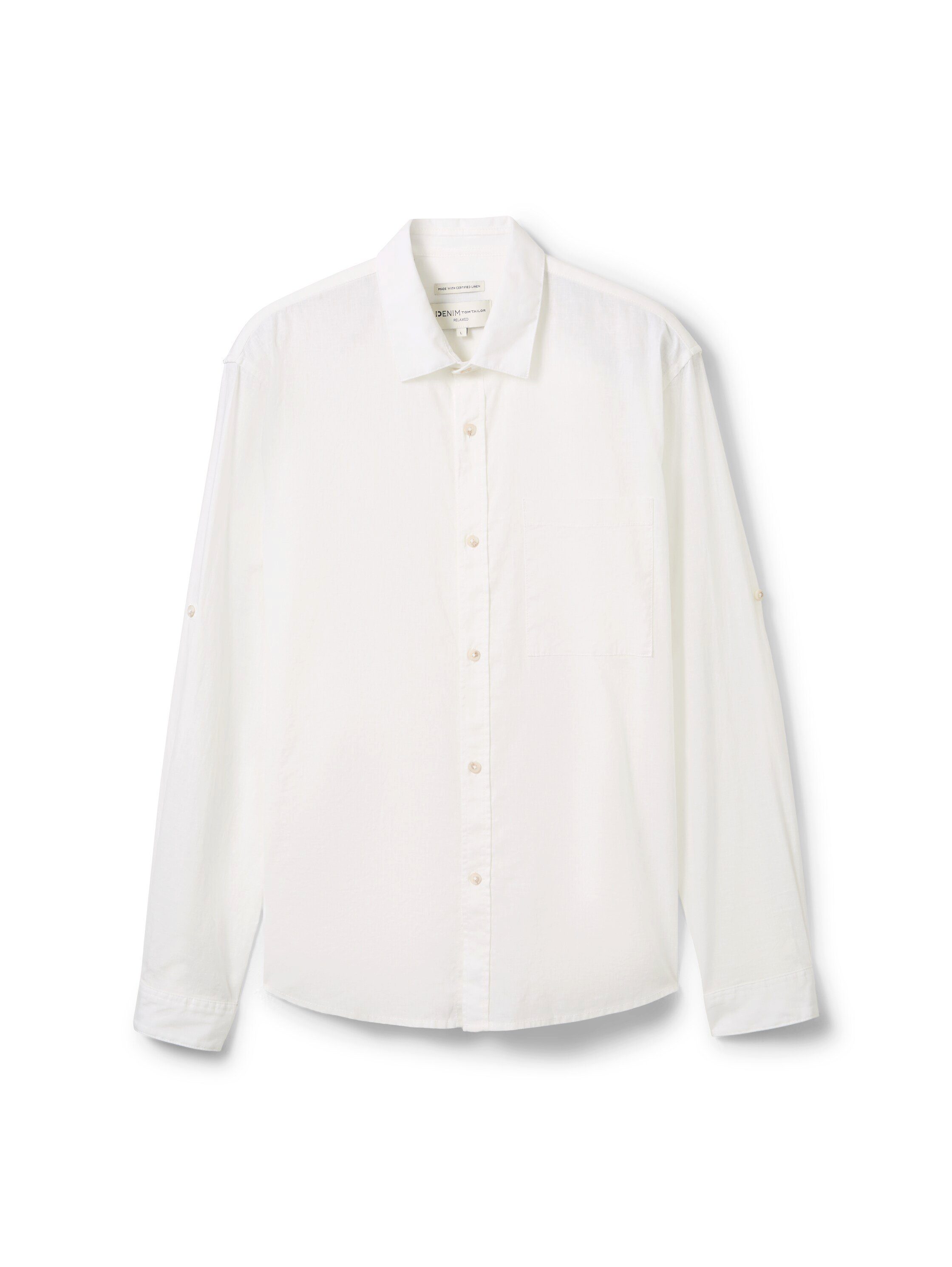 Tom Tailor Denim Overhemd met lange mouwen met linnen