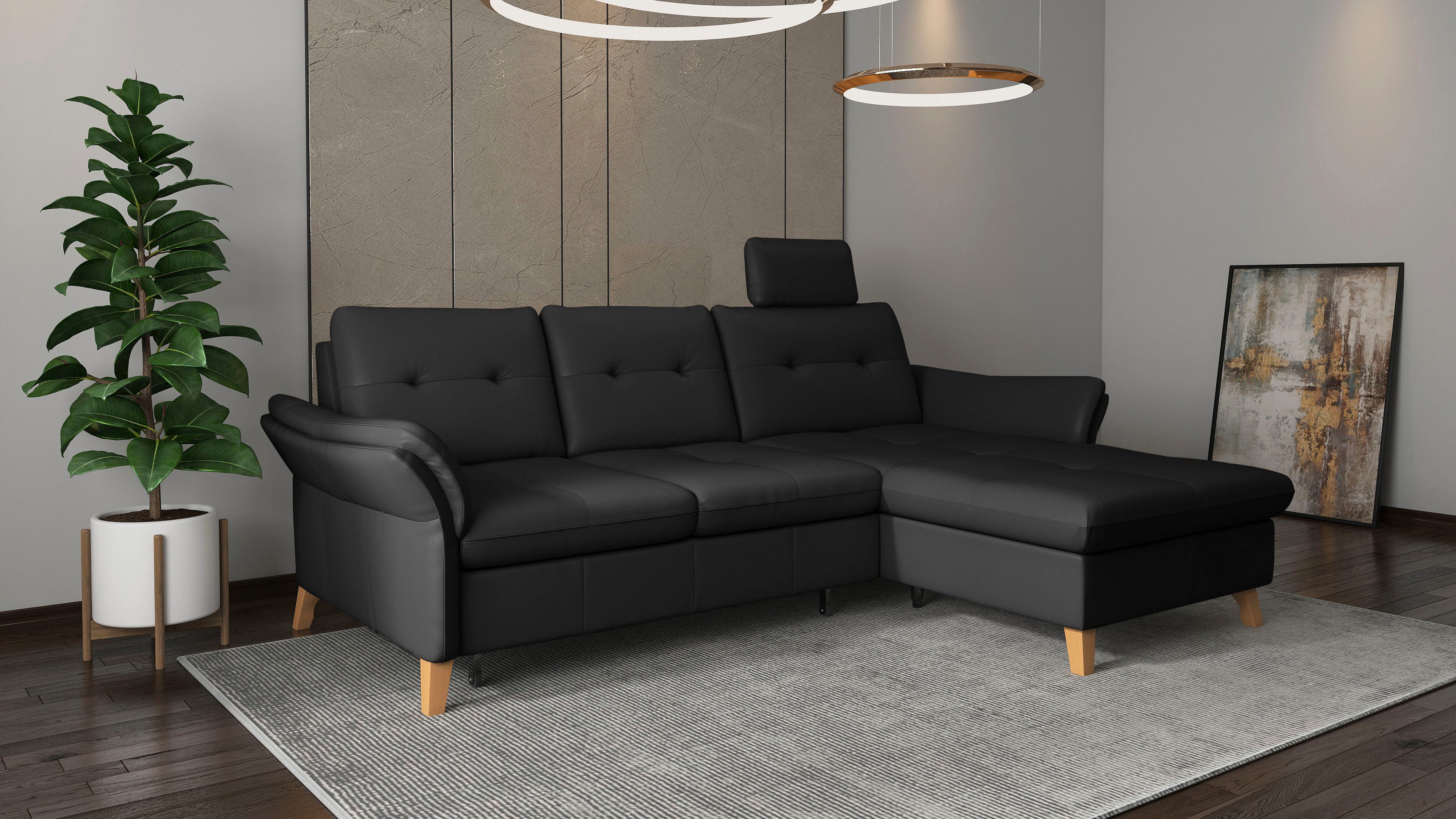 sit&more Hoekbank Göteborg Zitdiepteverstelling en binnenvering, naar keuze met slaapfunctie