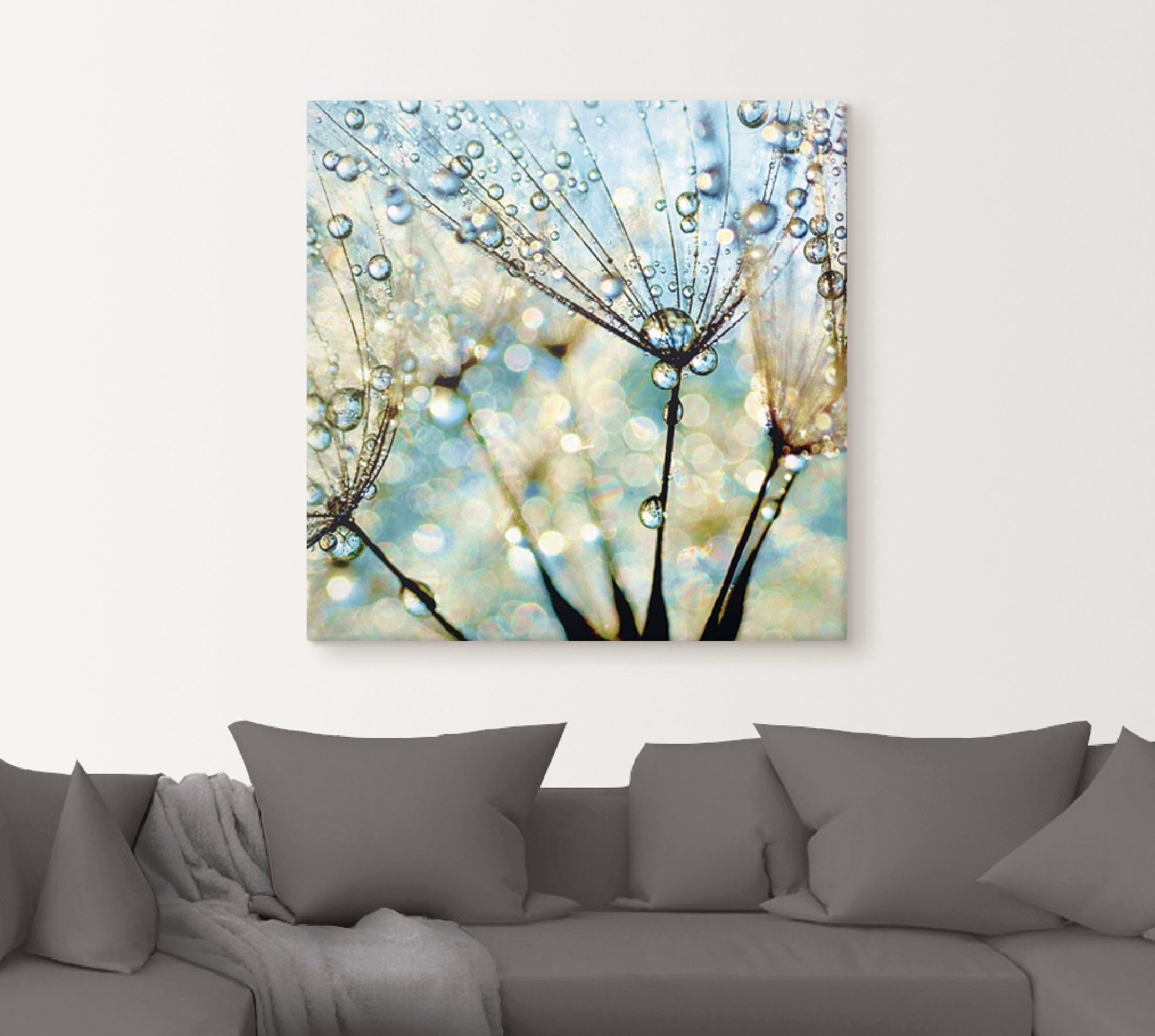 Artland Artprint Pluizenbol blauwe diamanten als artprint van aluminium, artprint voor buiten, artprint op linnen, poster, muursticker