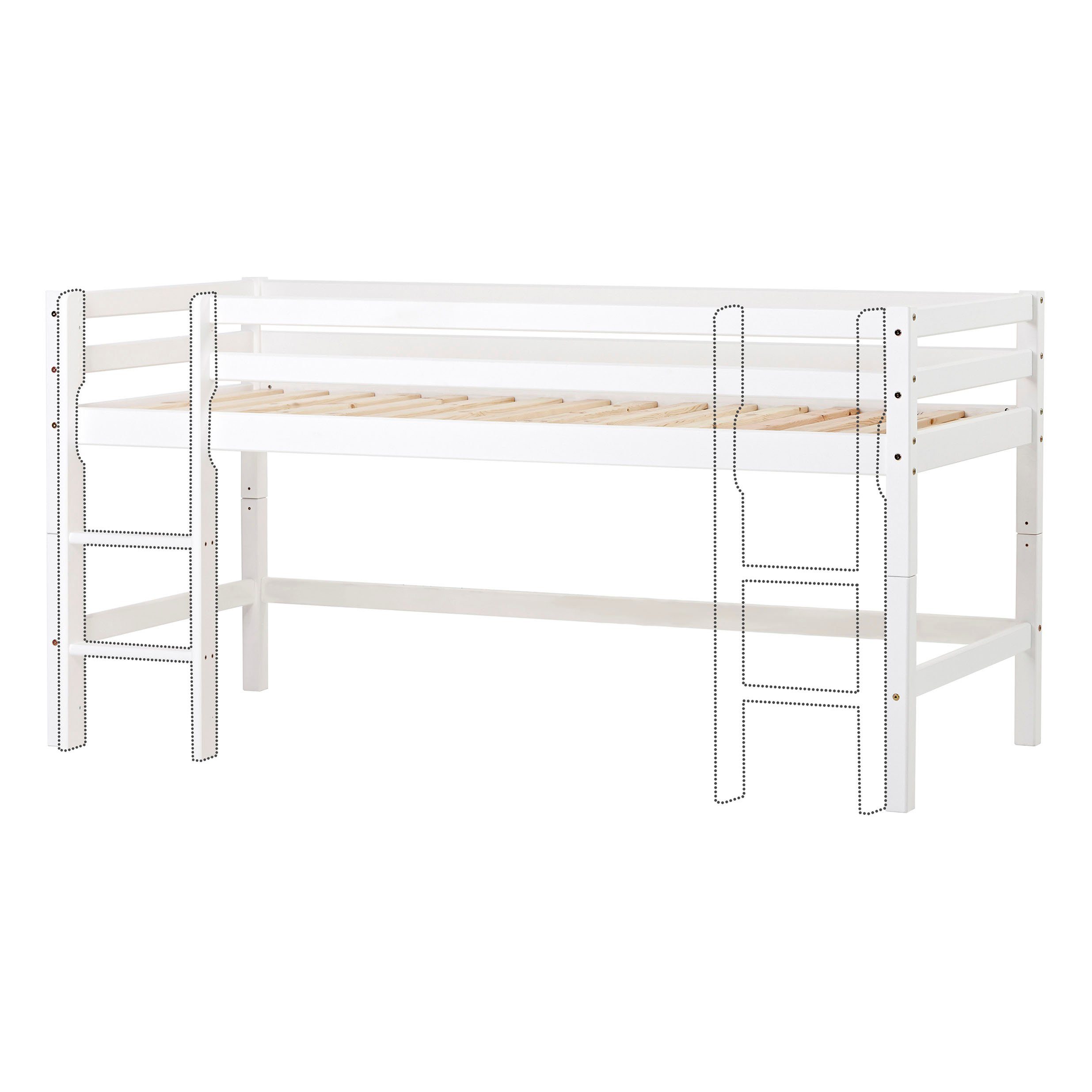 Hoppekids Hoogslaper ECO Dream MY COLOR 90x200, om te bouwen tot een eenpersoonsbed, 4 kleuren (set)