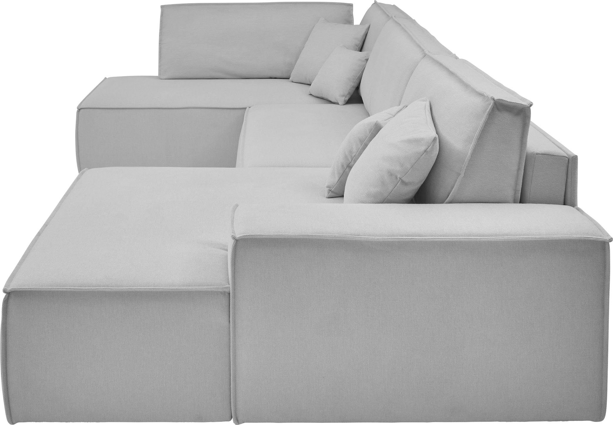 andas Zithoek FINNLEY U-model XXL 329 cm, bedbank, slaapfunctie m. bedkist
