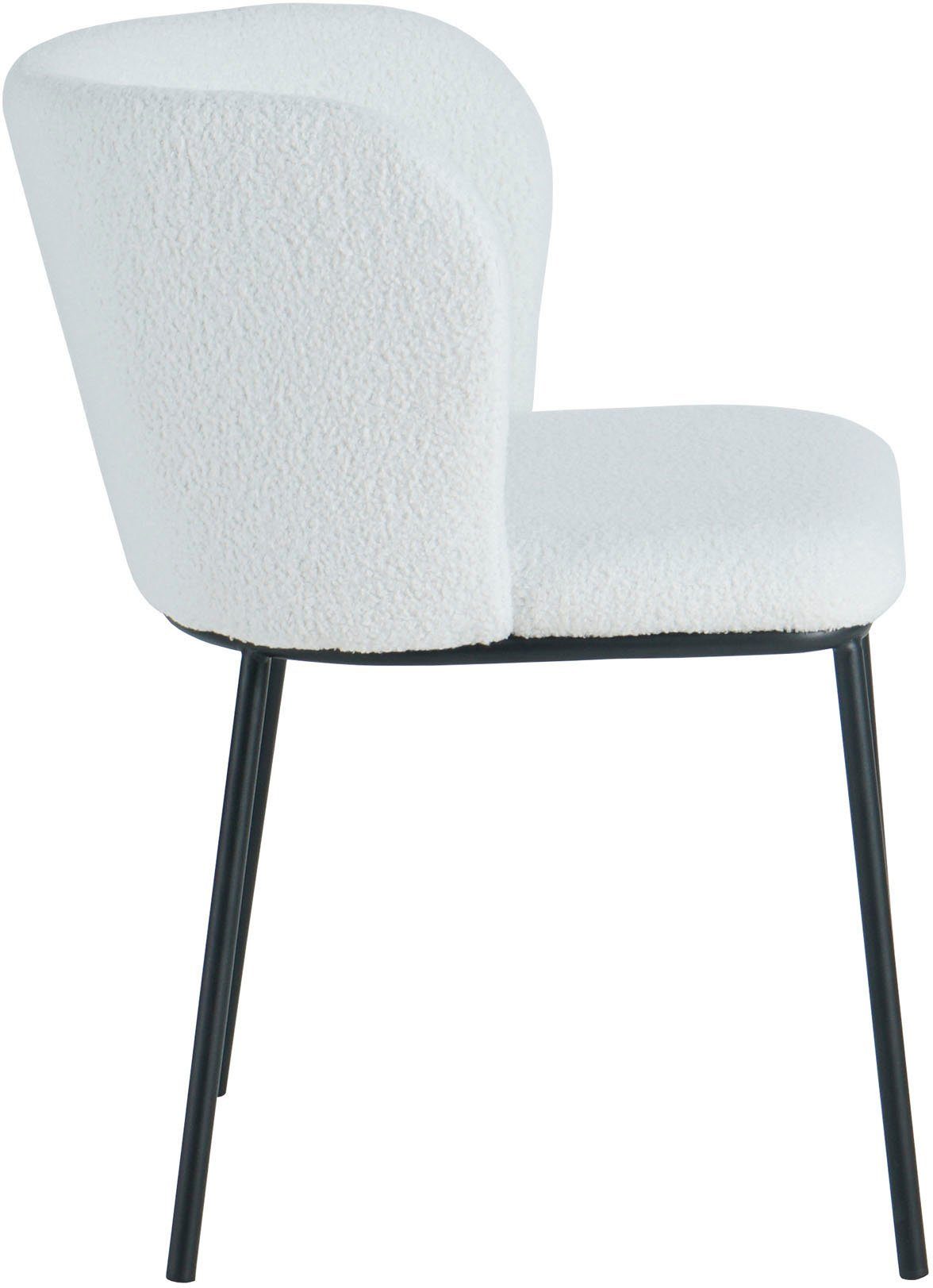SalesFever Stoel met 4 poten afgeronde rugleuning (set, 2 stuks)