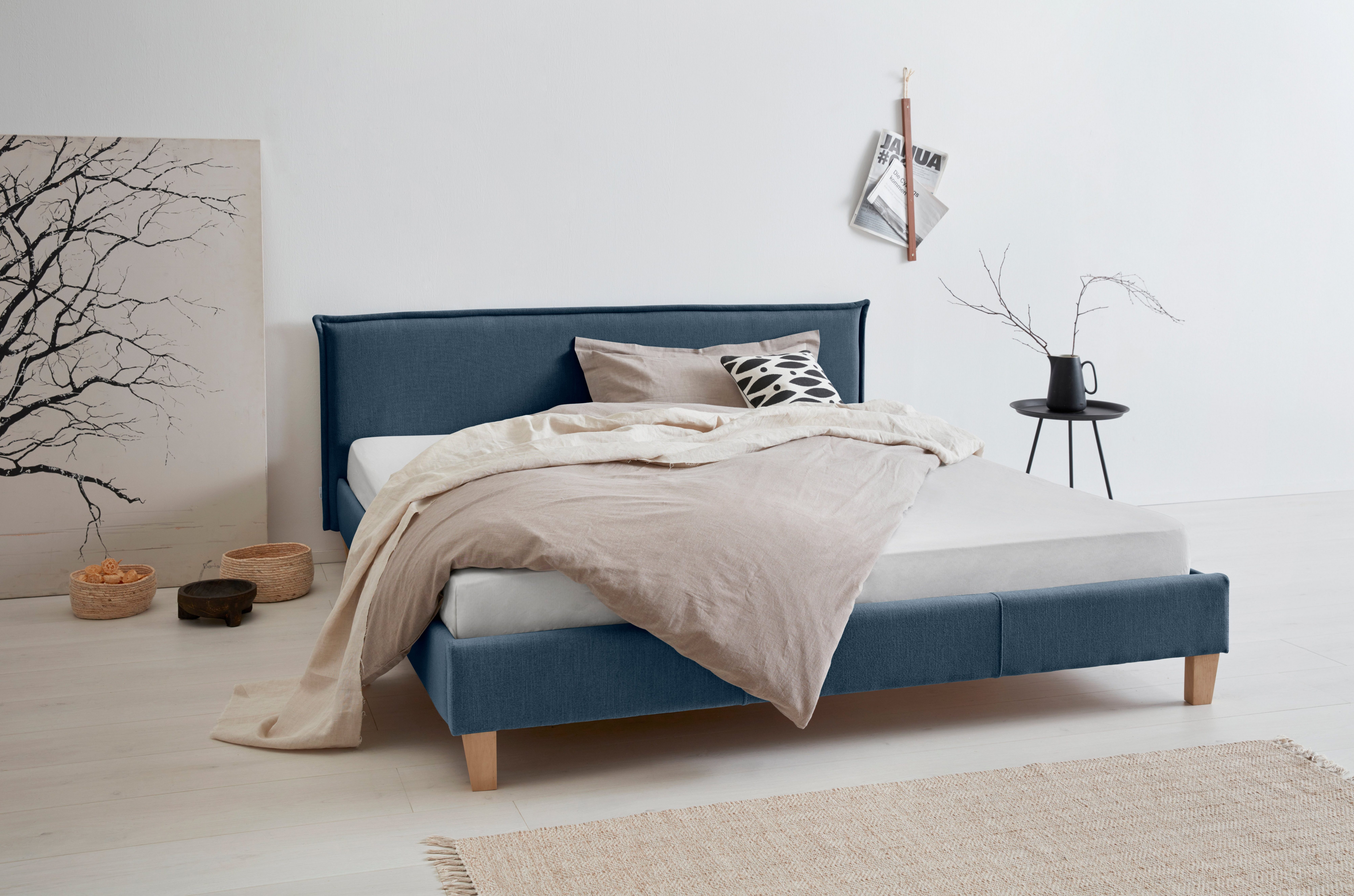 OTTO products Gestoffeerd bed Heddi in 5 breedten: van 90 cm-200 cm, bies bij het hoofdbord,...