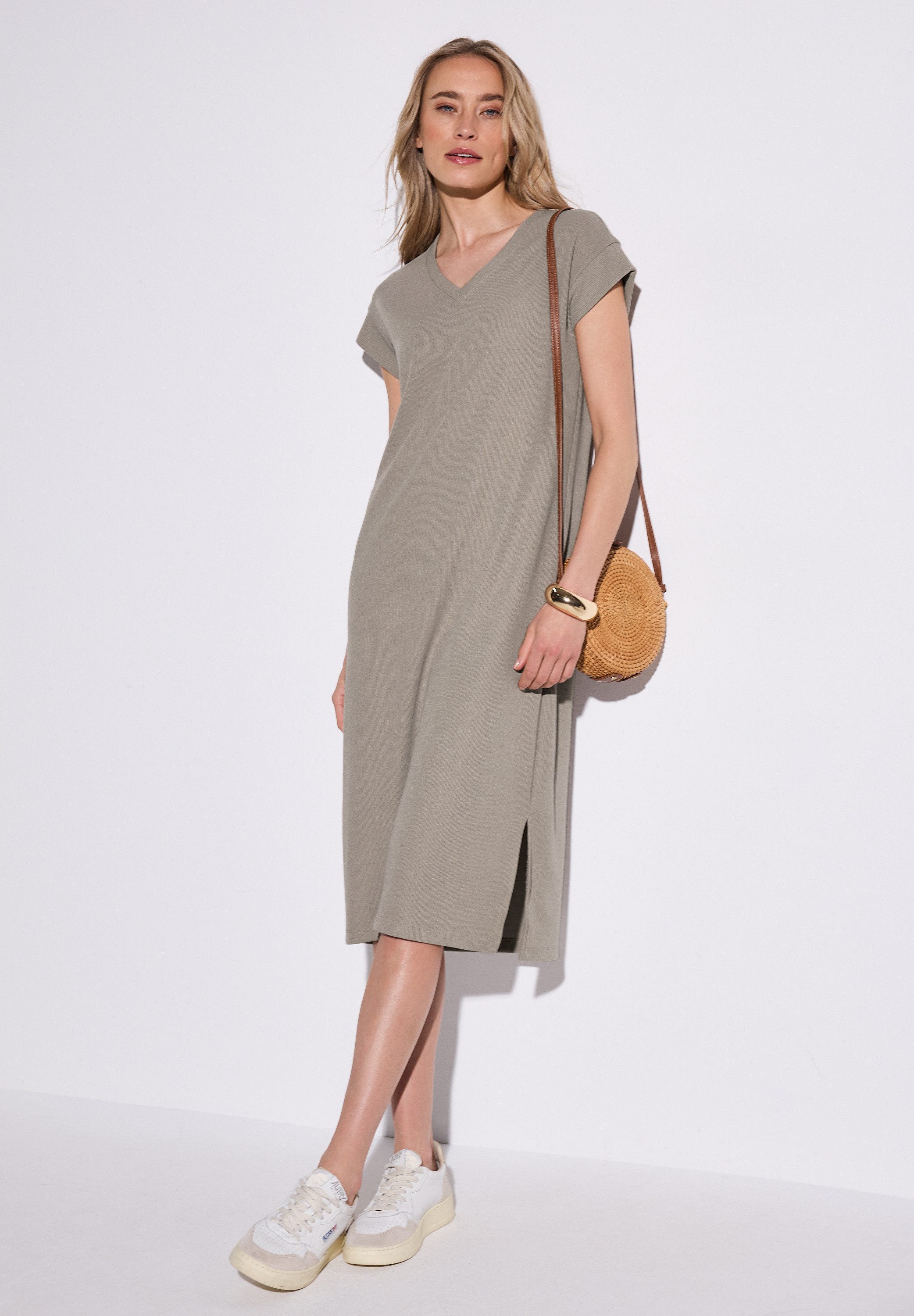 STREET ONE Midi-jurk dames midi-jurken maat 42 beige