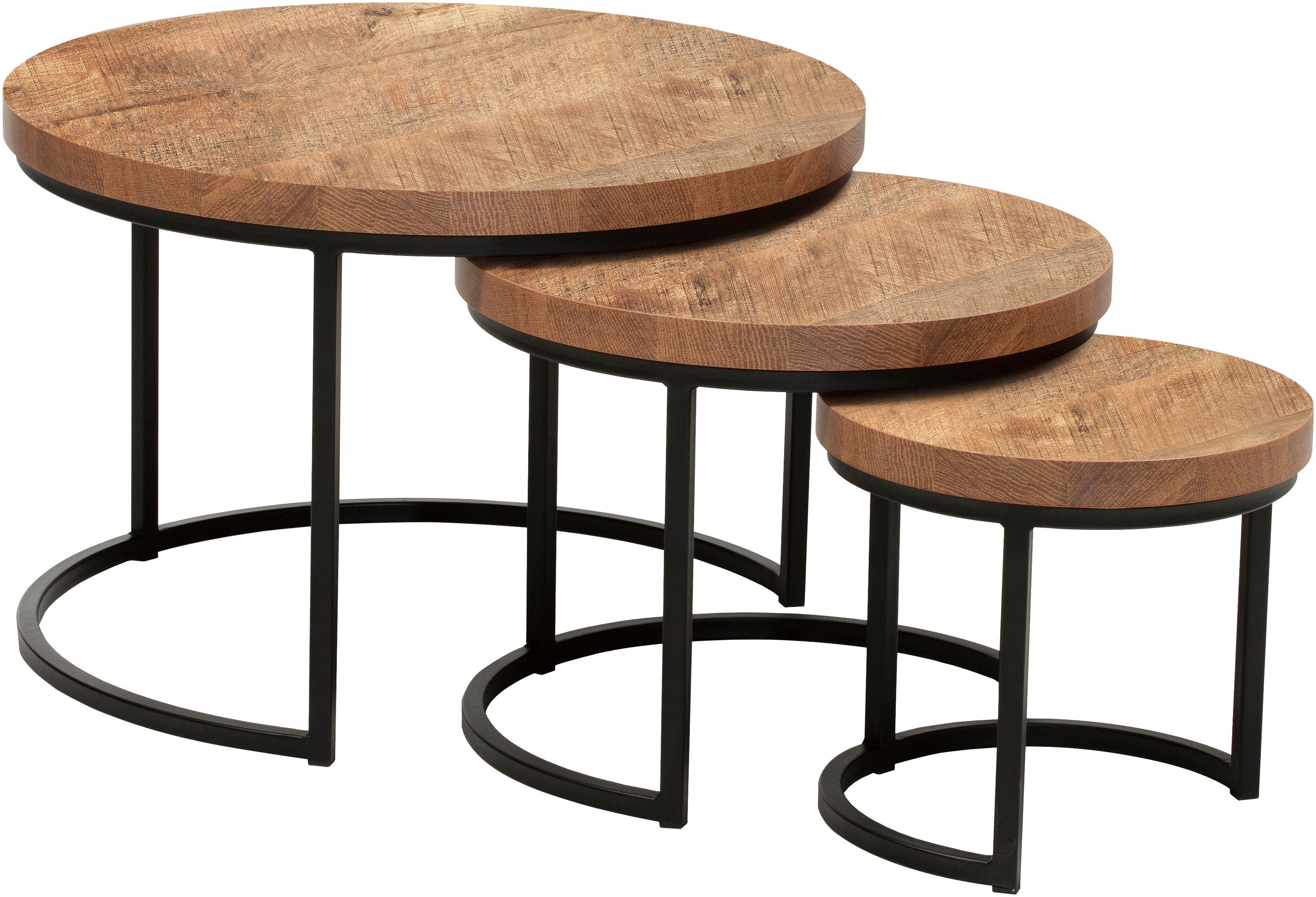 OTTO OMG Design Bijpassend tafeltje Hugo in 3-delige set, variabel instelbaar (3 stuks) salontafels beige