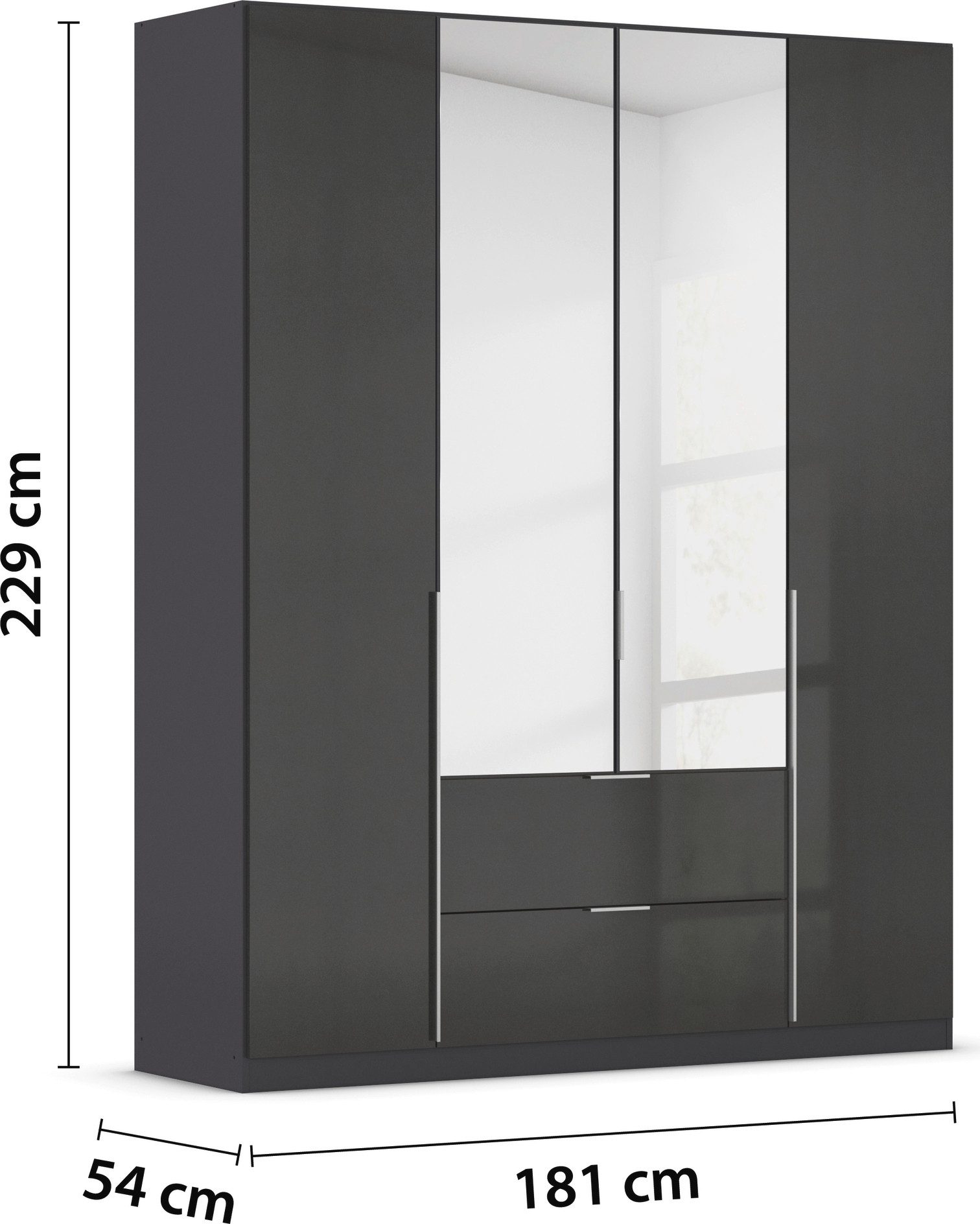 rauch Draaideurkast Kledingkast kast garderobe AGORDO met decor- of hoogglansfront
