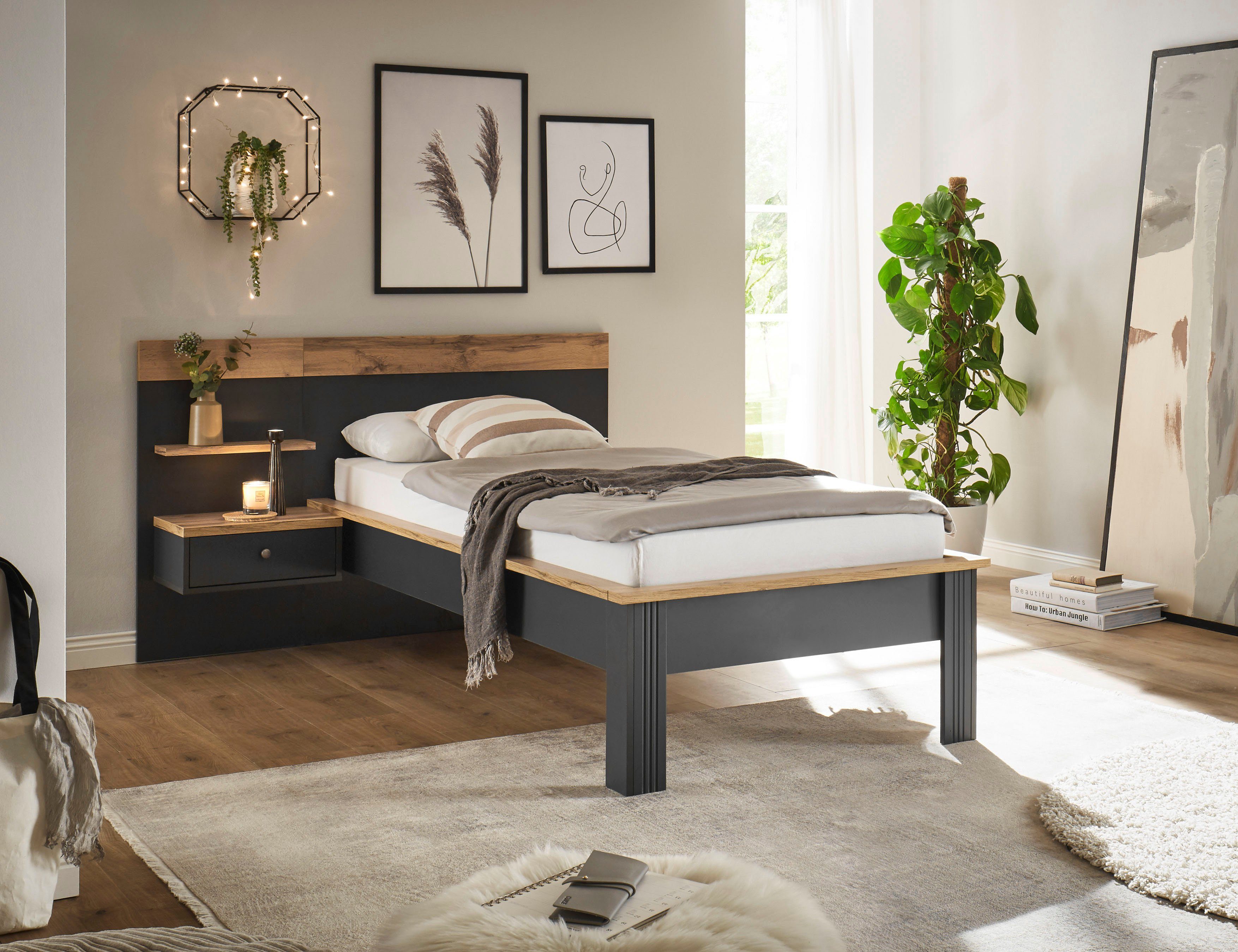 Home affaire 1-persoonsledikant WESTMINSTER bed in landelijke stijl, tweepersoonsbed, bedframe in verschillende kleuren beschikbaar, ligoppervlak 90/140/180x200 cm