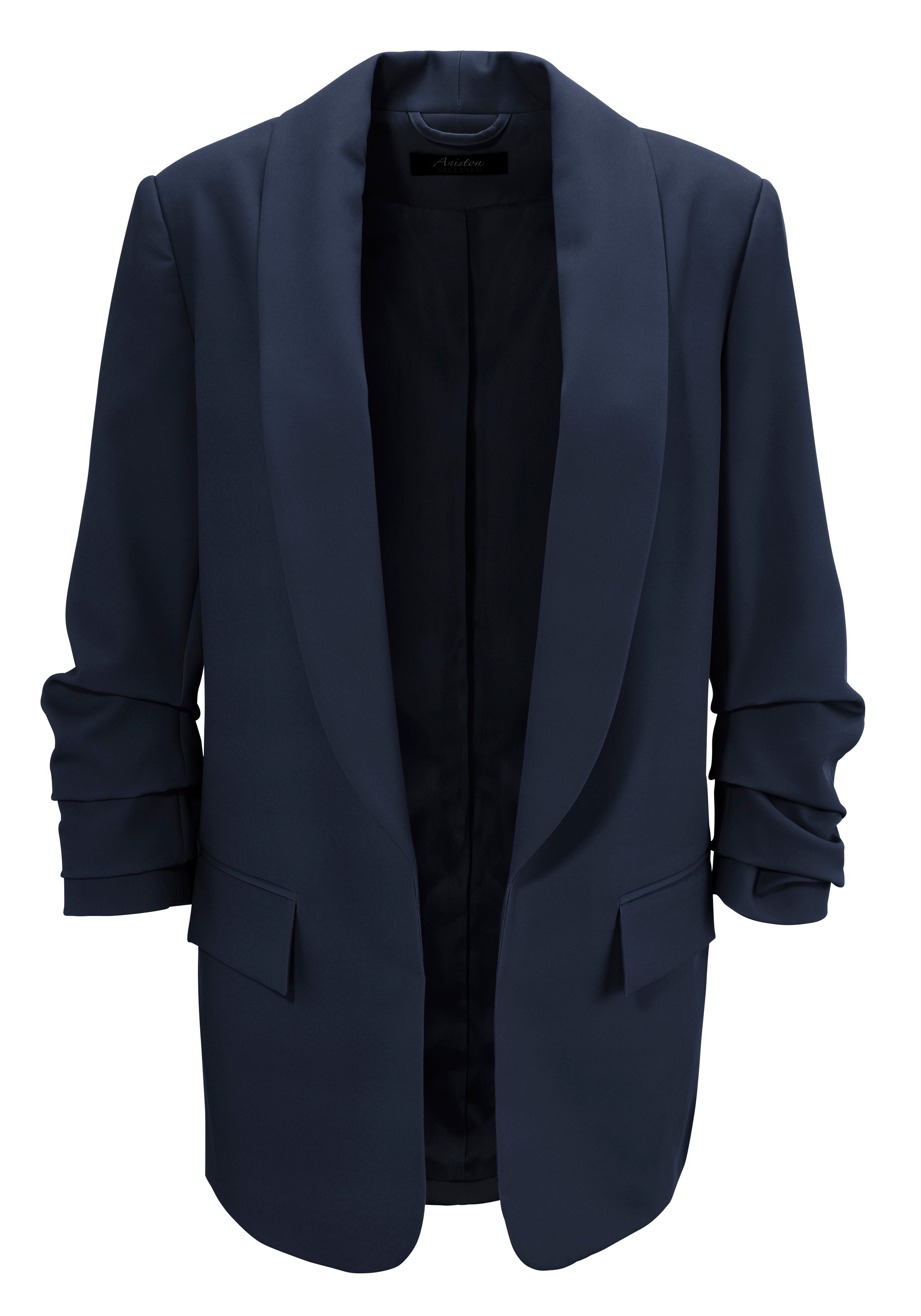 Aniston SELECTED Lange blazer met modieuze reverskraag en gerimpelde mouwen - nieuwe collectie