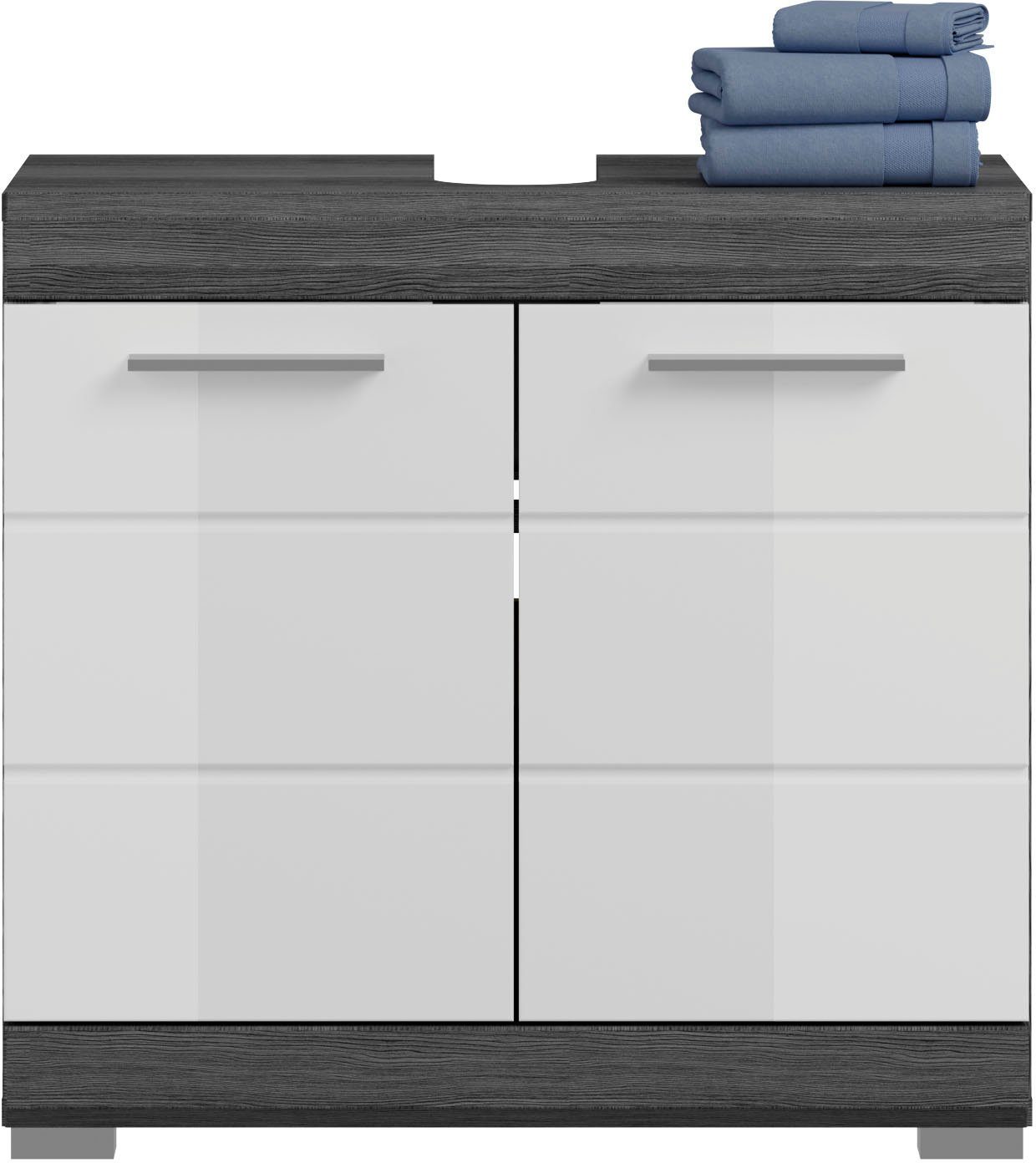 inosign wastafelonderkast siena badkamermeubels badkamerkast, 2 deuren, breedte 60 cm (1 stuk) grijs