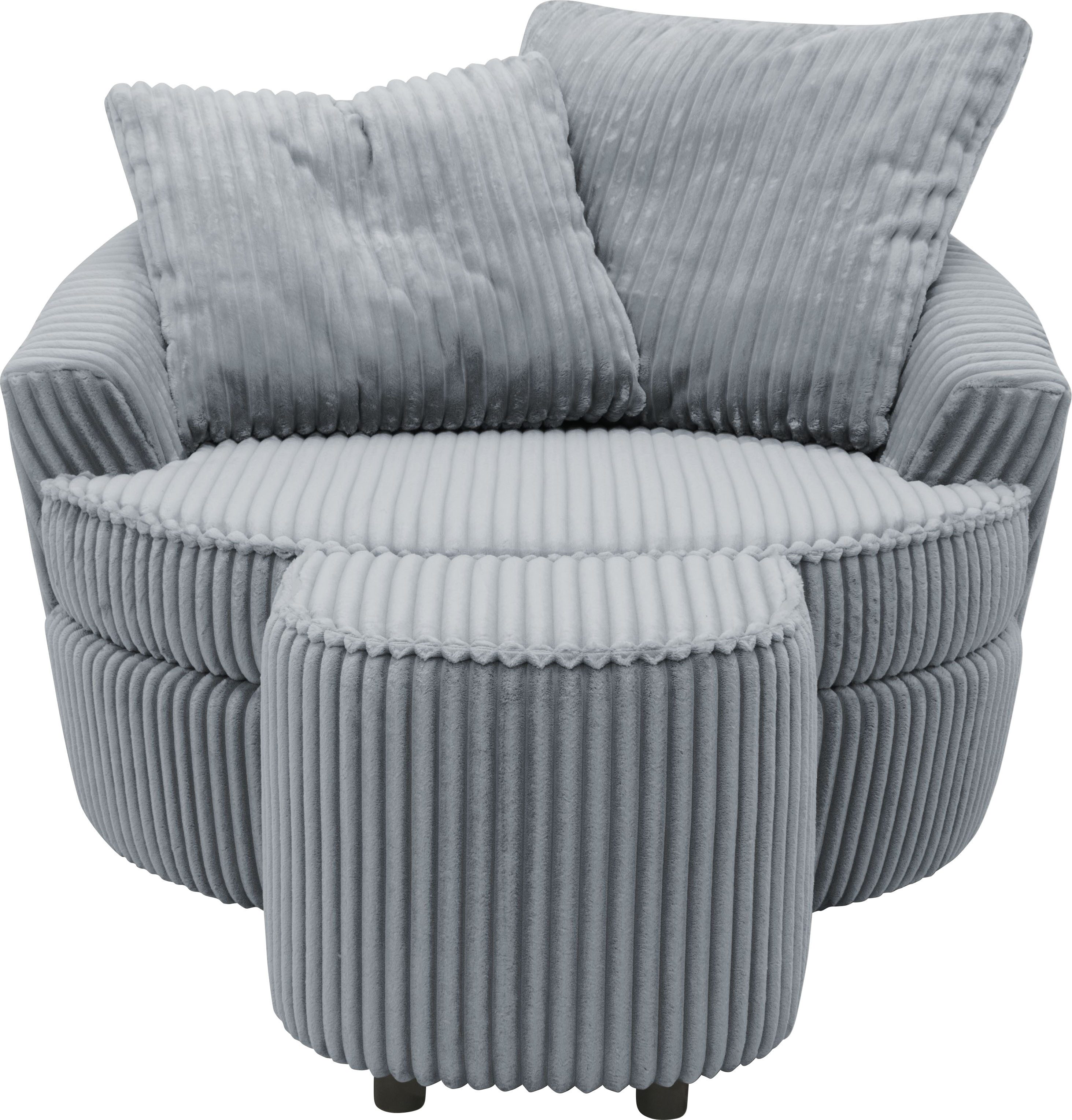 INOSIGN Draaibare fauteuil AMECA, relaxstoel met draaifunctie en poef, 122 x 126 x 76 cm (set, 2 stuks)
