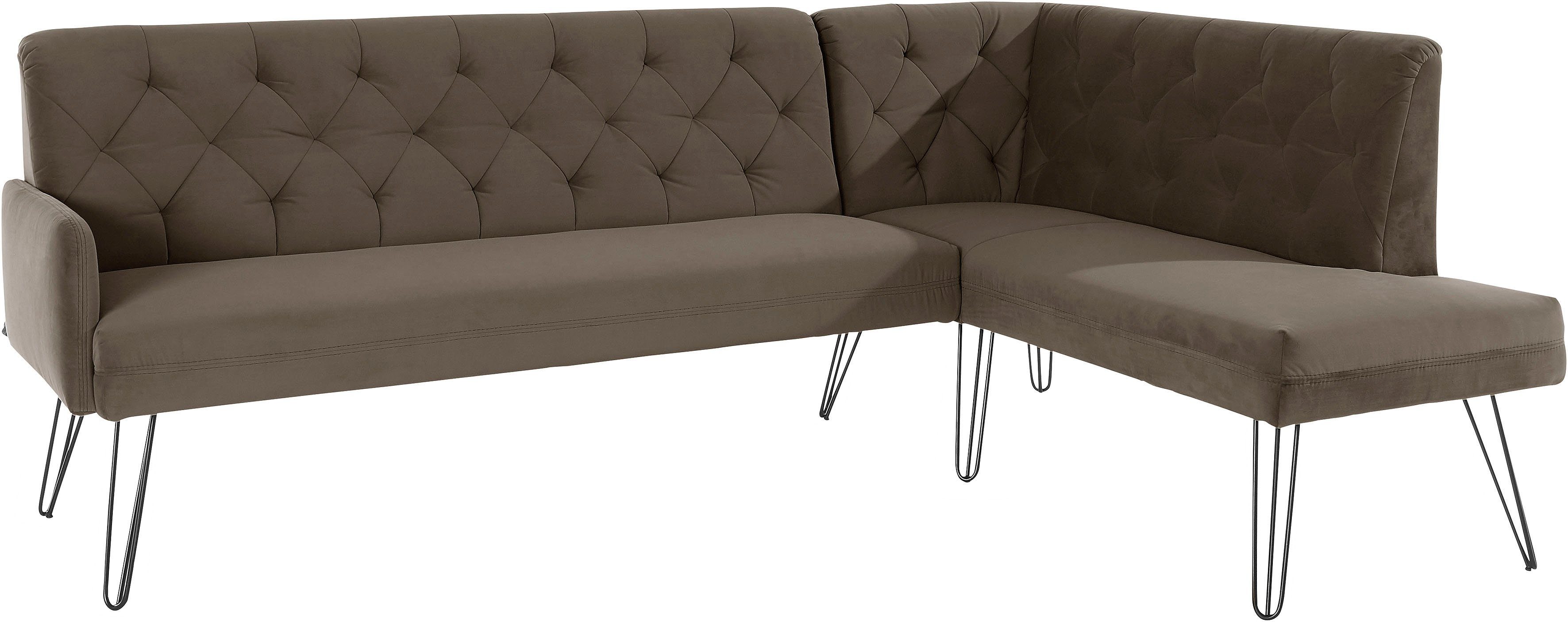exxpo - sofa fashion Hoekbank Doppio, Chesterfield look, comfortabel en handig, hoge designvoeten