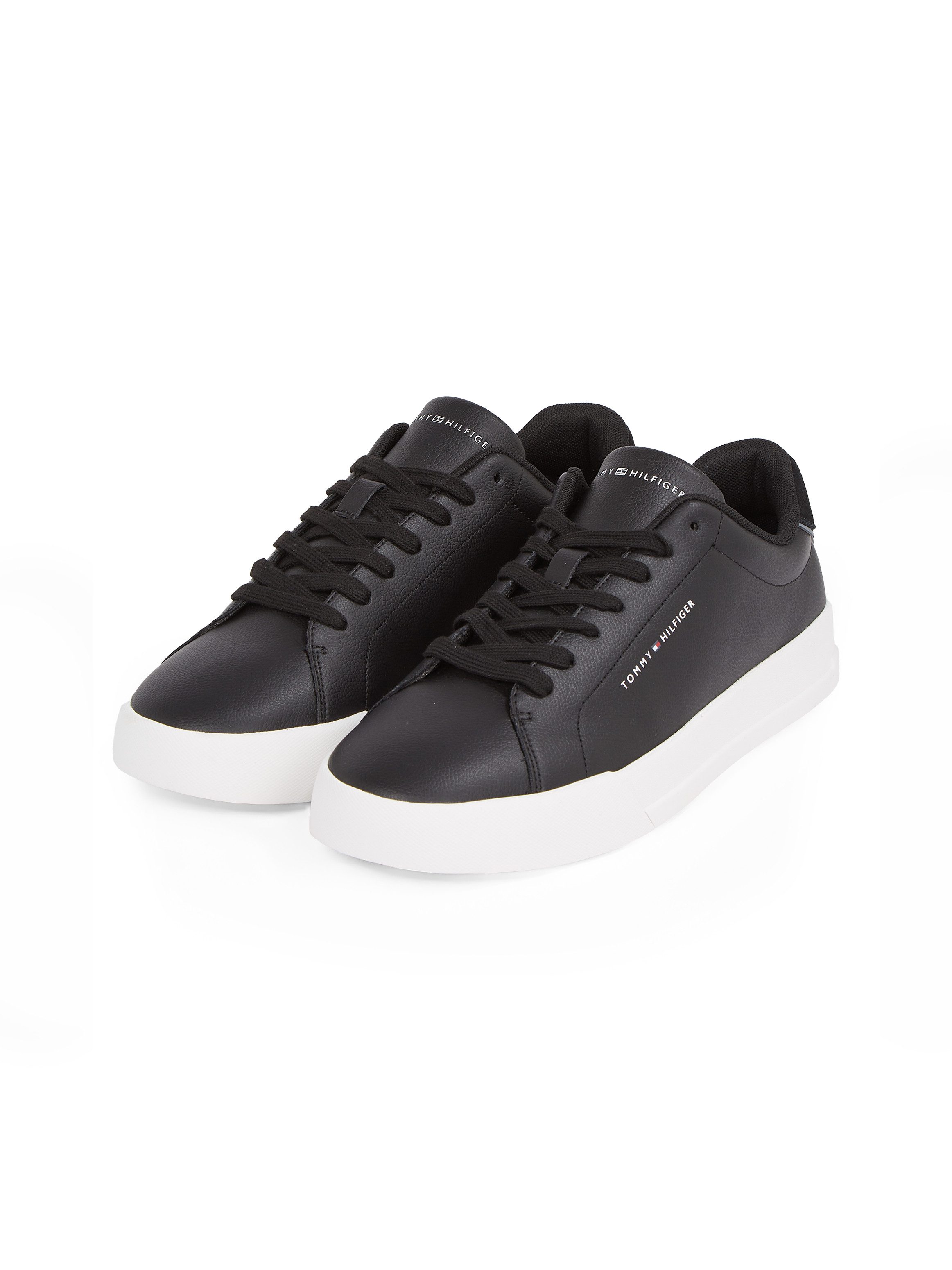 Tommy Hilfiger Plateausneakers TH COURT LTH DETAIL ESS , vrijetijdsschoen, lage schoen, veterschoen met zijlijk logo-opdruk
