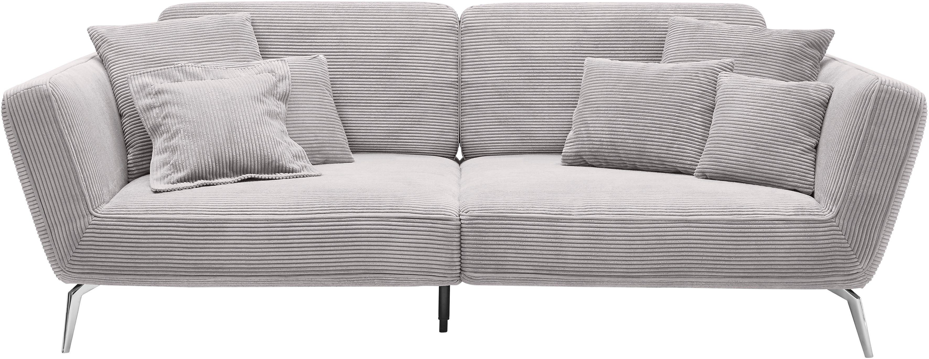 set one by Musterring Megabank SO 4500 Voeten chroomkleurig, optioneel met hoofdsteun, breedte 260cm, in cord