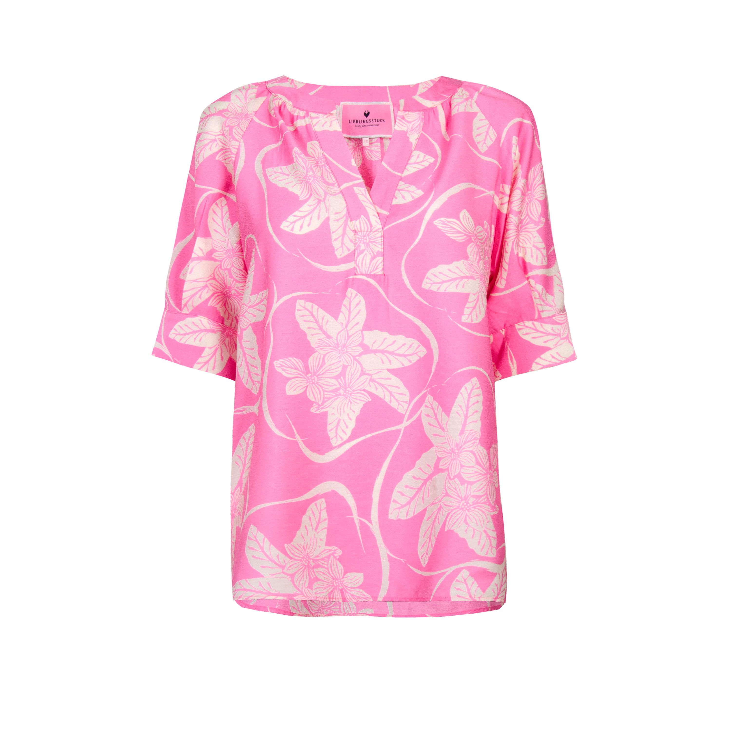 Lieblingsstück Blouse zonder sluiting RosulaL met tropical-print