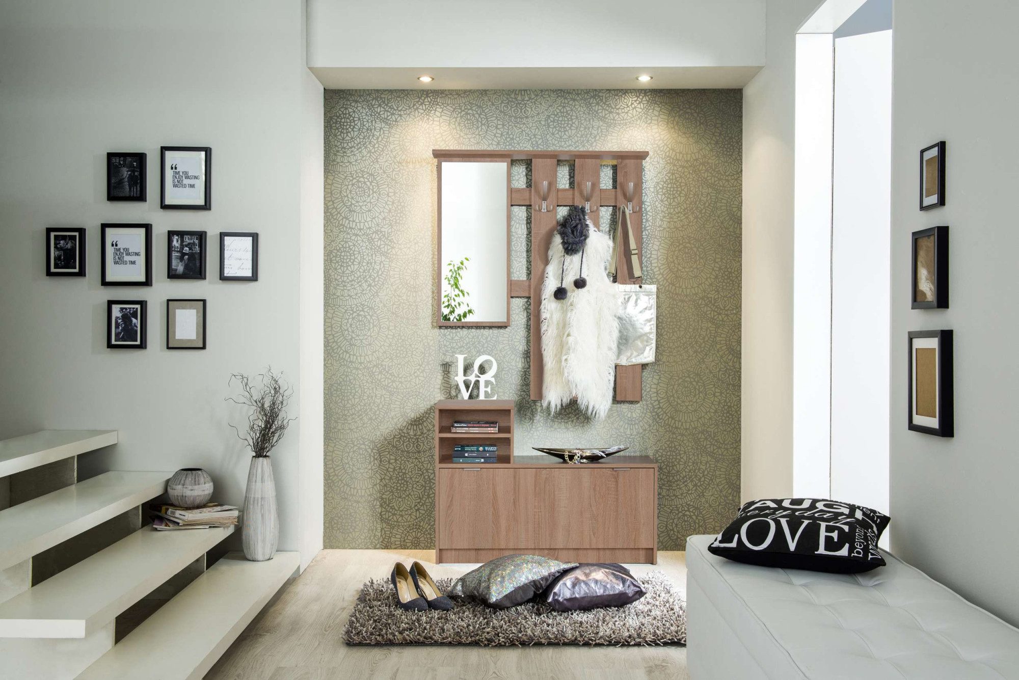 INOSIGN Halmeubelset Ravenna halgarderobe, dielenkast, compacte garderobe, breedte 100 cm (complete set, 2-delig)