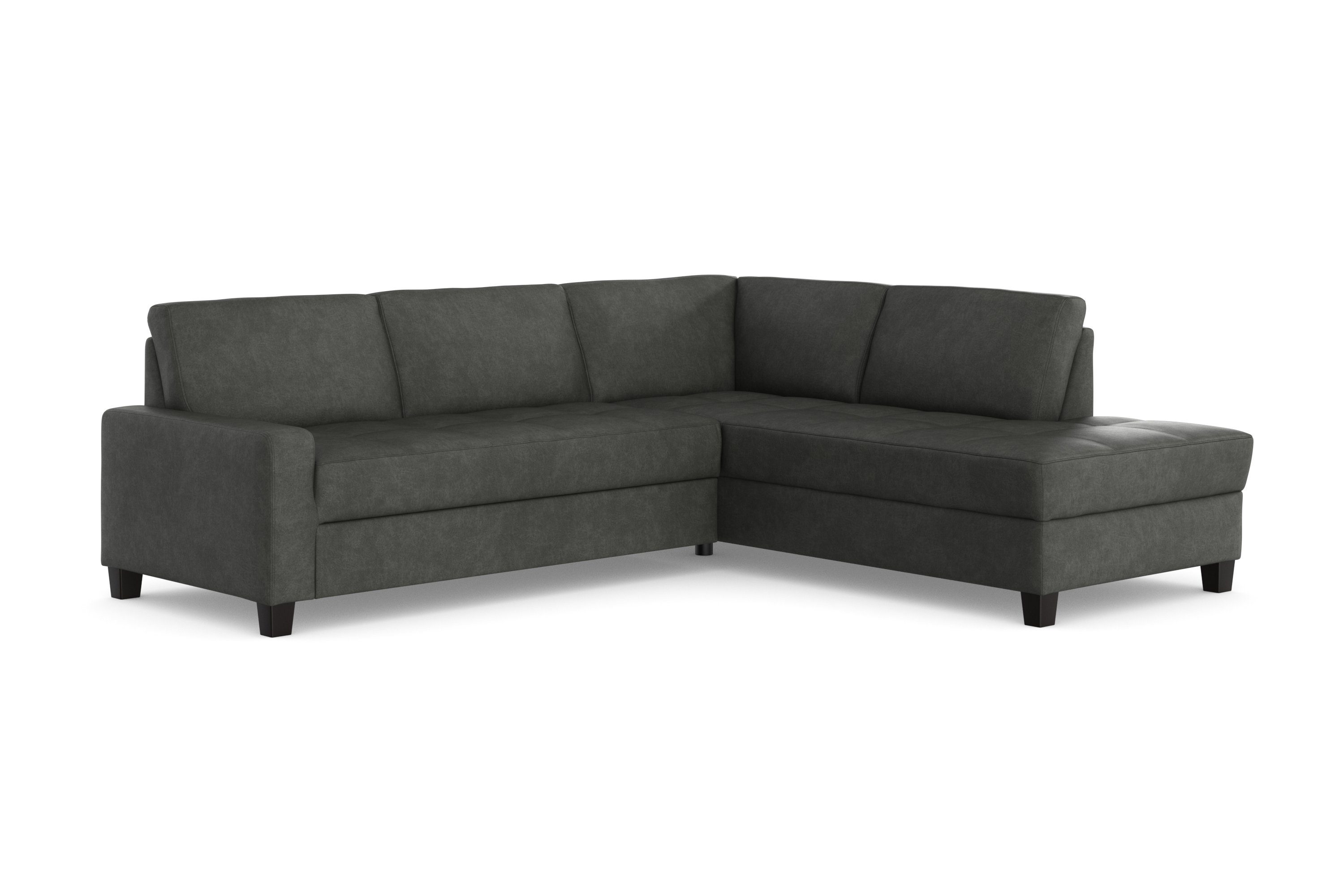 DOMO collection Hoekbank Florentina tijdloos en elegant, zitnaden als designelement, L-vorm keuze met slaapfunctie, met contrastnaad, comfortabele zithoogte 47 cm