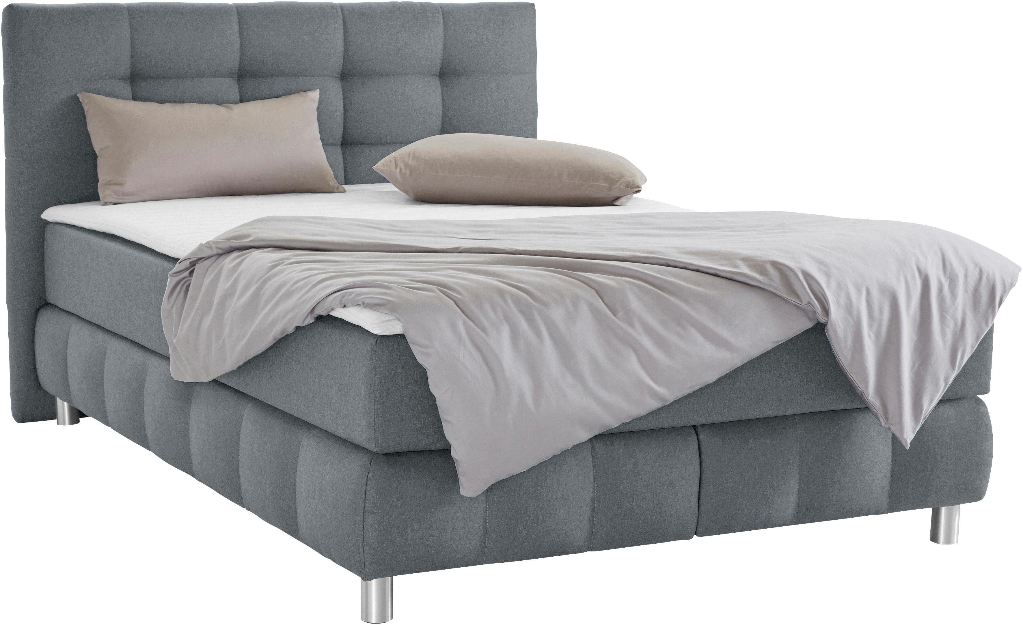 andas Boxspring Salo XXL in fluwelige look of structuurstof, 6 breedten in extra lang 220 cm, 4 hardheden