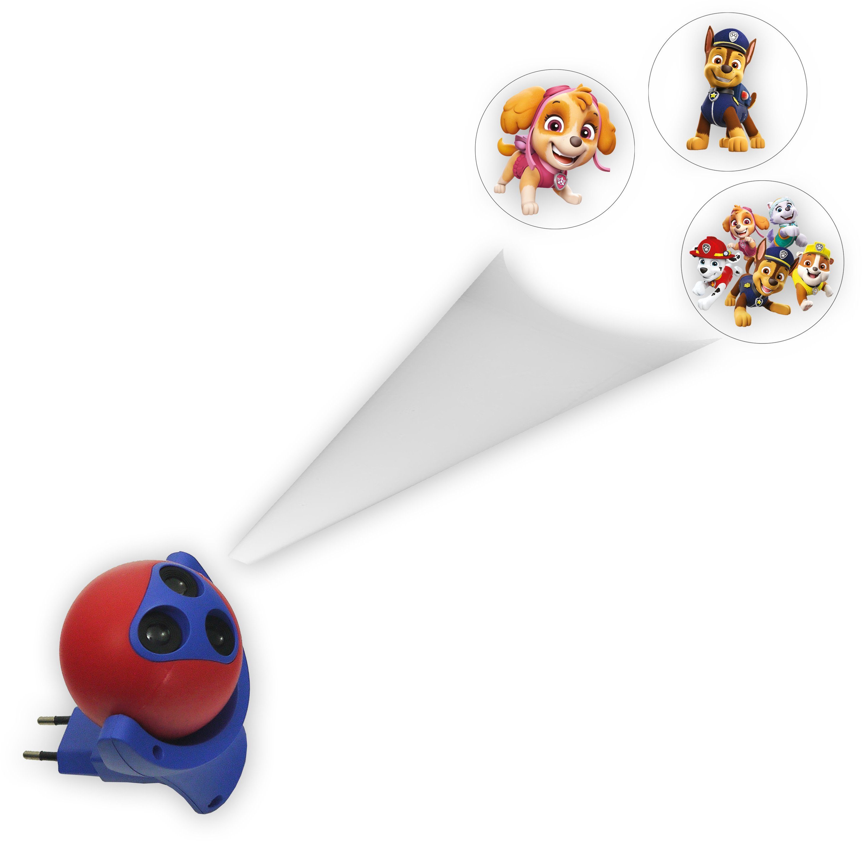 niermann Lednachtlampje Paw Patrol Set Paw Patrol 2 (1 x stekker-nachtlicht, 1 x draagbare beamer) (1 stuk)