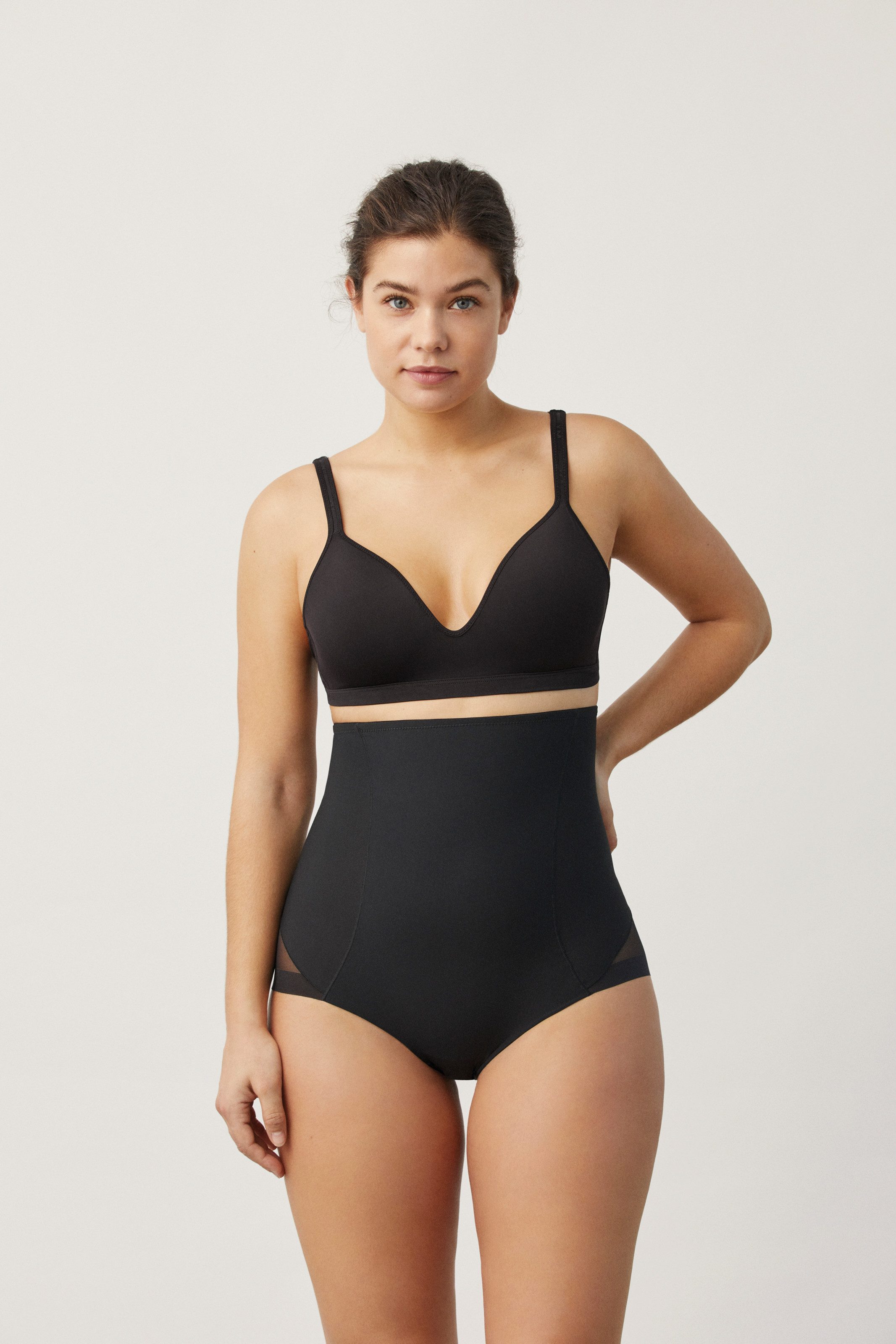 YSABEL MORA Broekje met hoge taille hoog uitgesneden, elastisch, sterk shape-effect, tule (Set van 2)