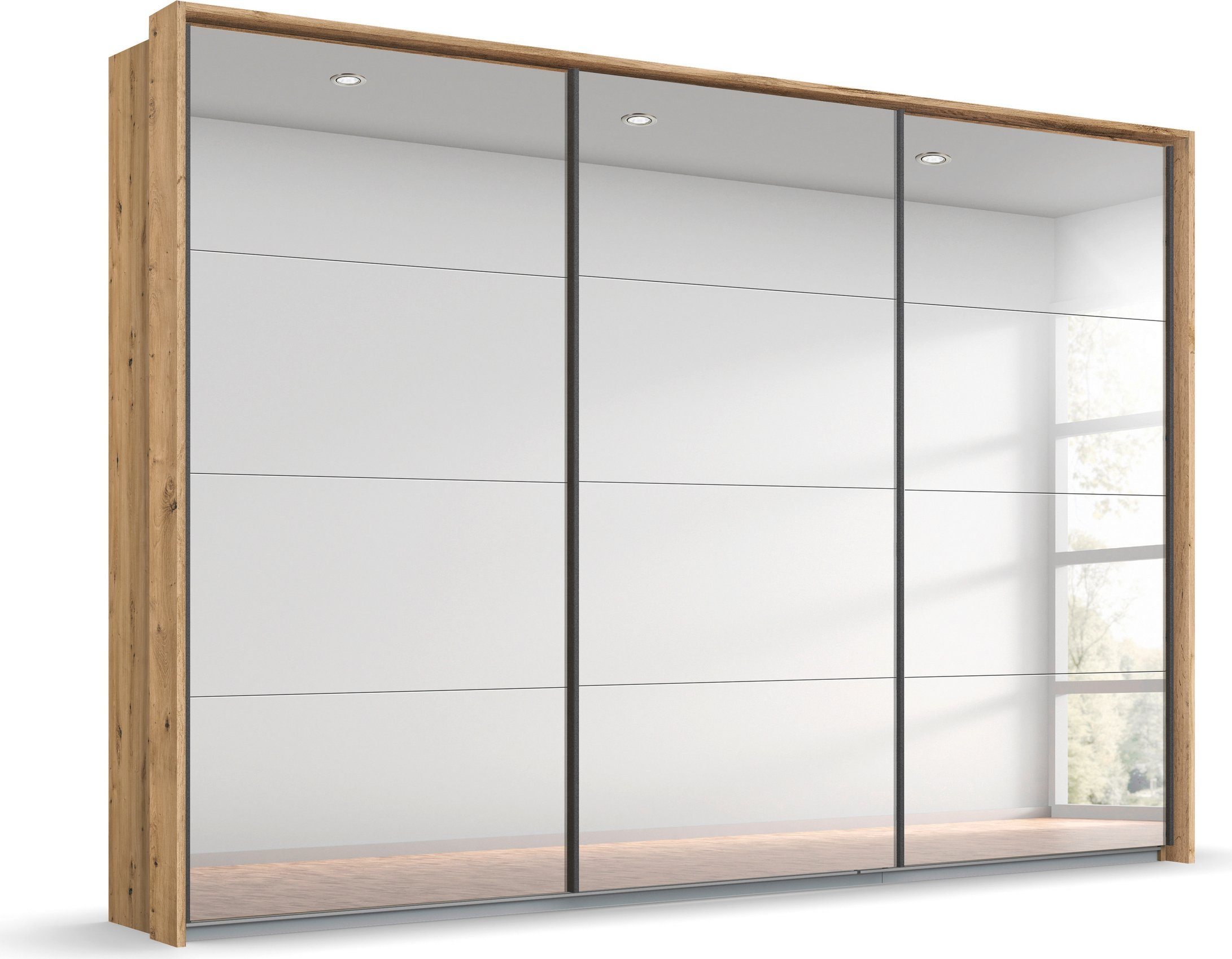 rauch Zweefdeurkast Oteli met spiegelfront en passe-partout, optioneel met verlichting