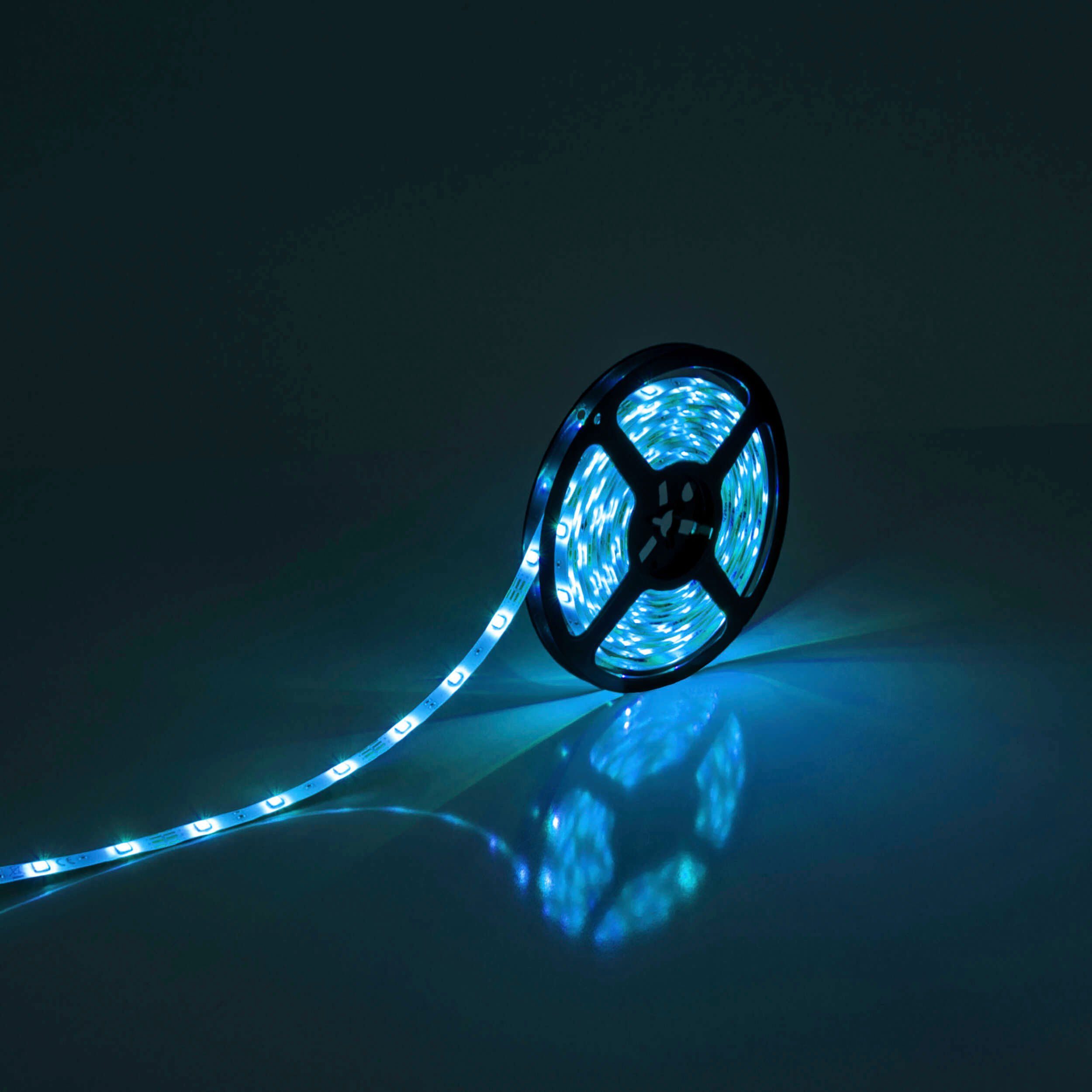näve Led-strepen Stripe LED strip RGB, Tuya, Bluetooth, 5m, afstandsbediening, IP20, dimbaar, 19W (1 stuk)