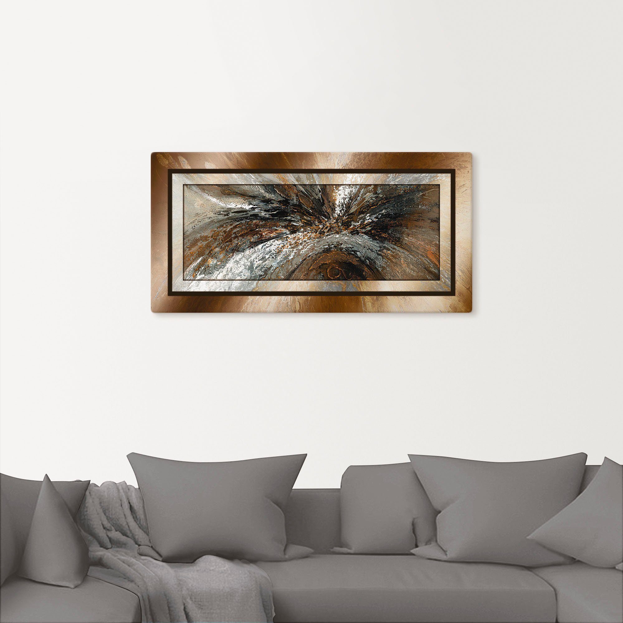 Artland Artprint Goudkleur abstract 1 als artprint van aluminium, artprint voor buiten, artprint op linnen, poster in verschillende maten. maten