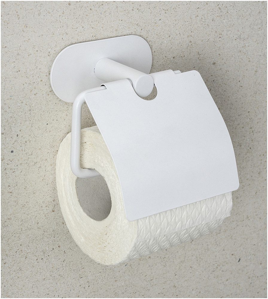 WENKO Toiletrolhouder Turbo-Loc® model Orea met deksel, roestvrij staal, bevestigen zonder boren