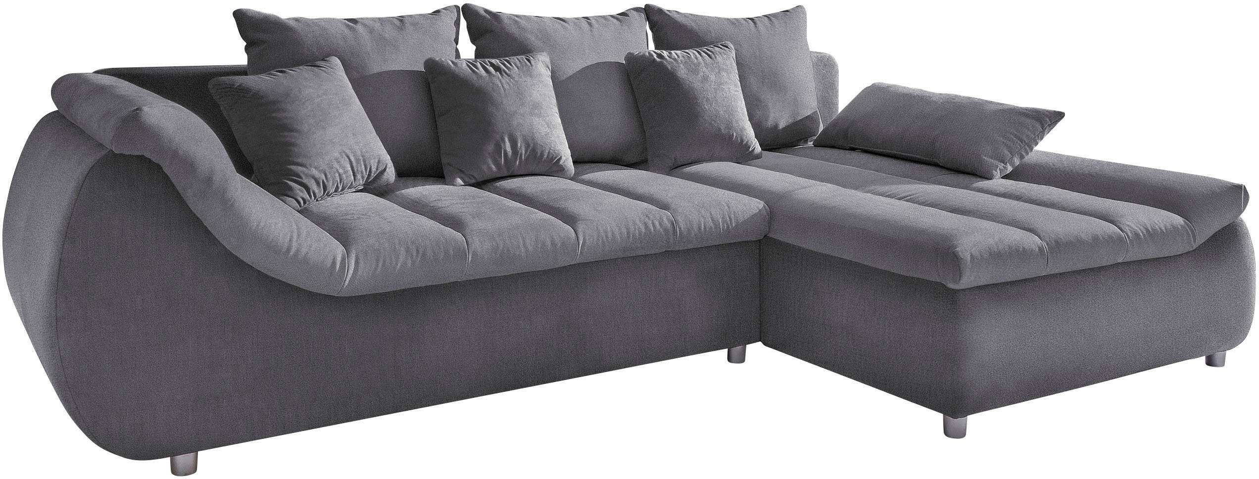 INOSIGN Hoekbank Imola elegant en comfortabel, actuele stiksels in de zitting, L-vorm