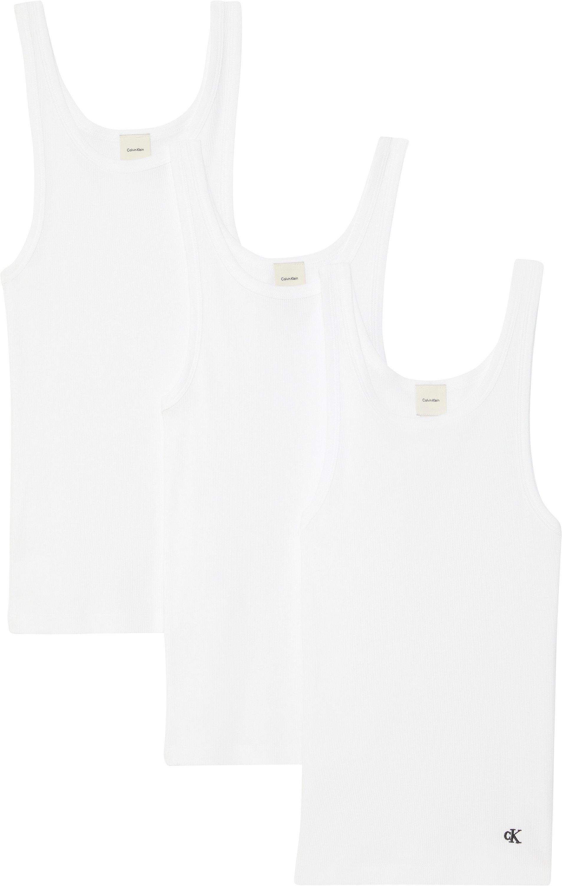 Calvin Klein Tanktop SCOOP NECK COTTON TANK 3PK (3-delig, Set van 3)