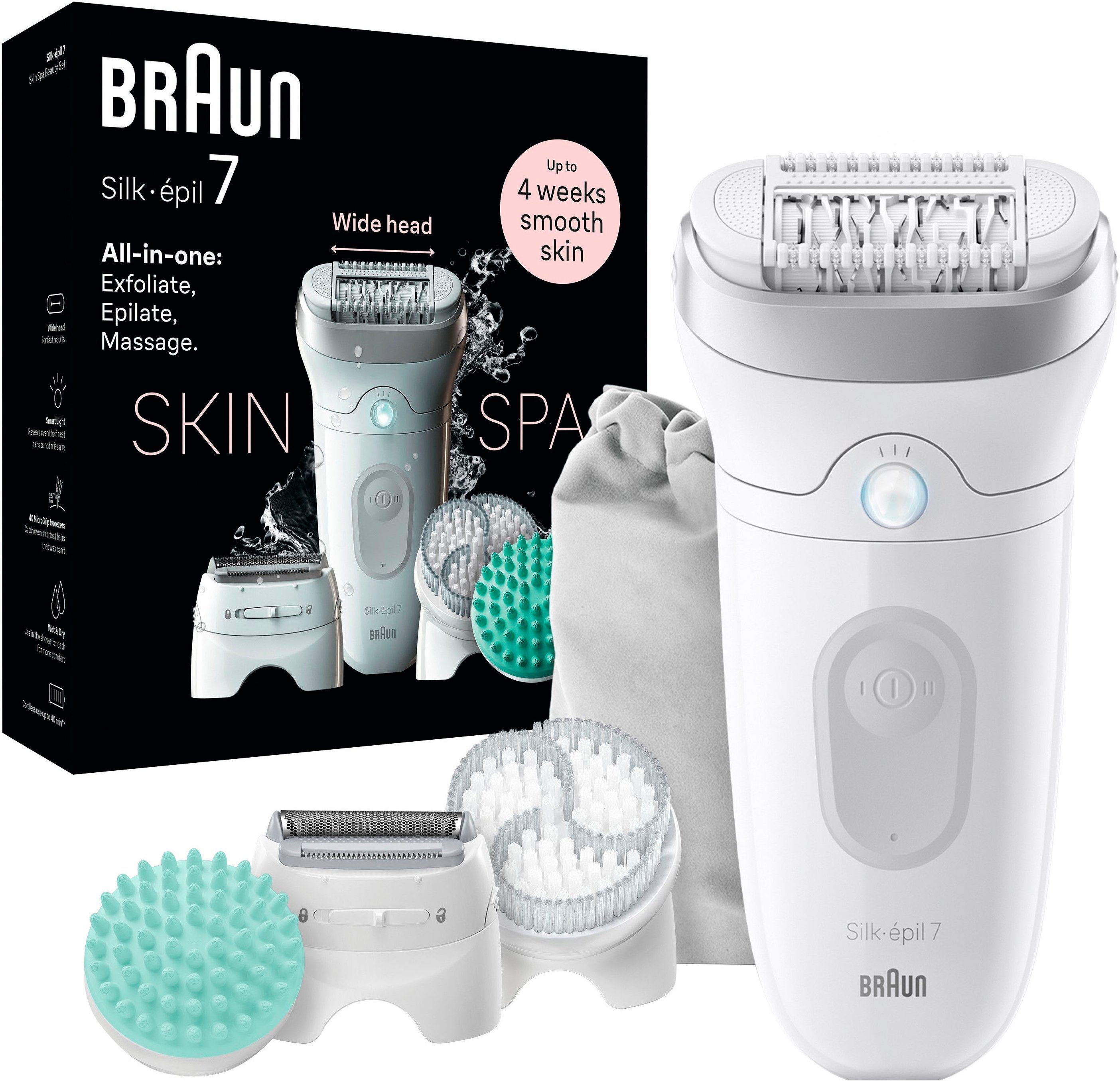 Braun Epilator Silk-épil SkinSpa 7 7-081 Scheer- & trimmeropzetstuk, mini-scheerapparaat, wet & dry