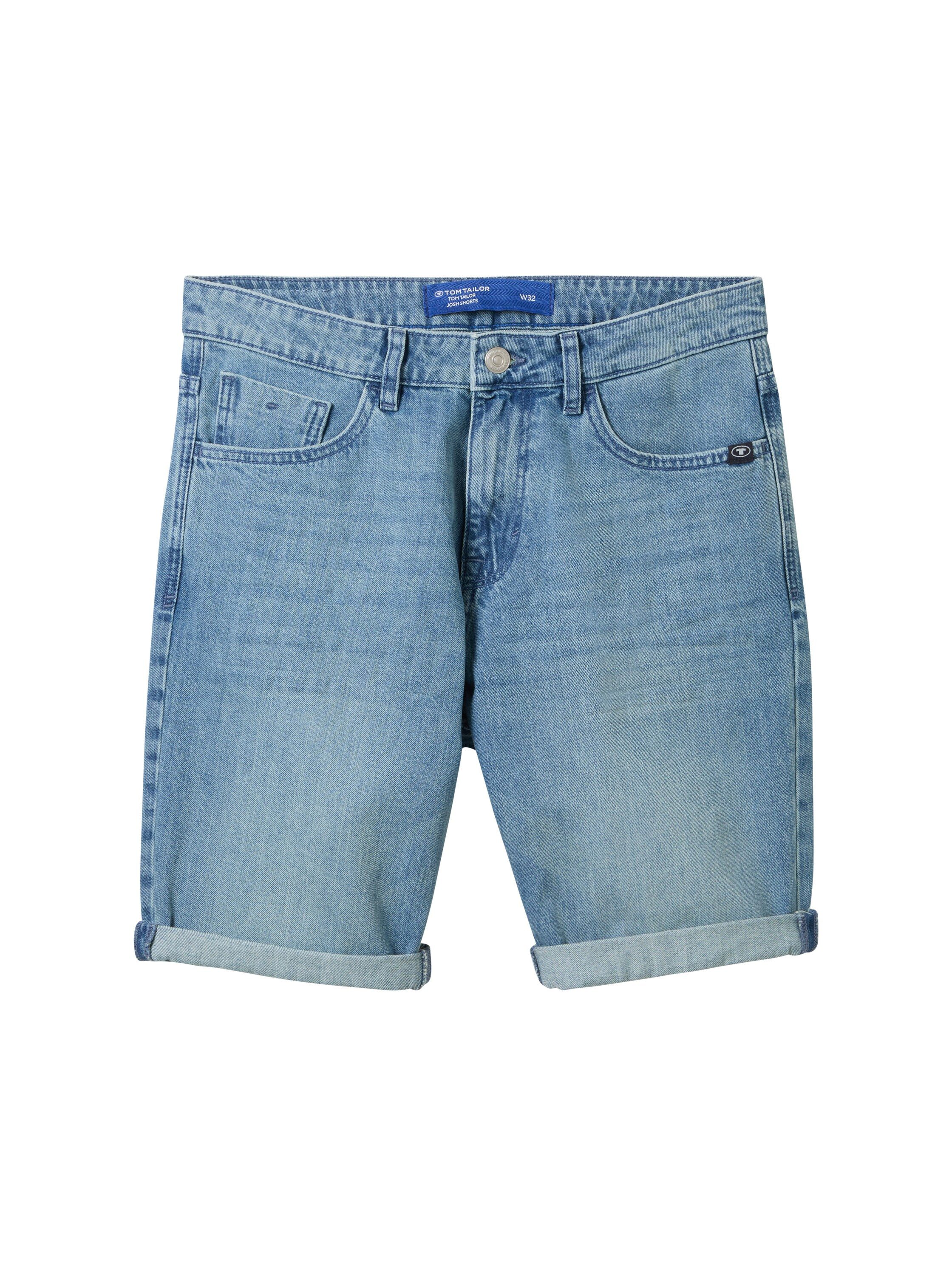 Tom Tailor Jeansbermuda Josh met merklabel