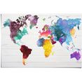 reinders! poster wereldkaart in aquarel (1 stuk) multicolor