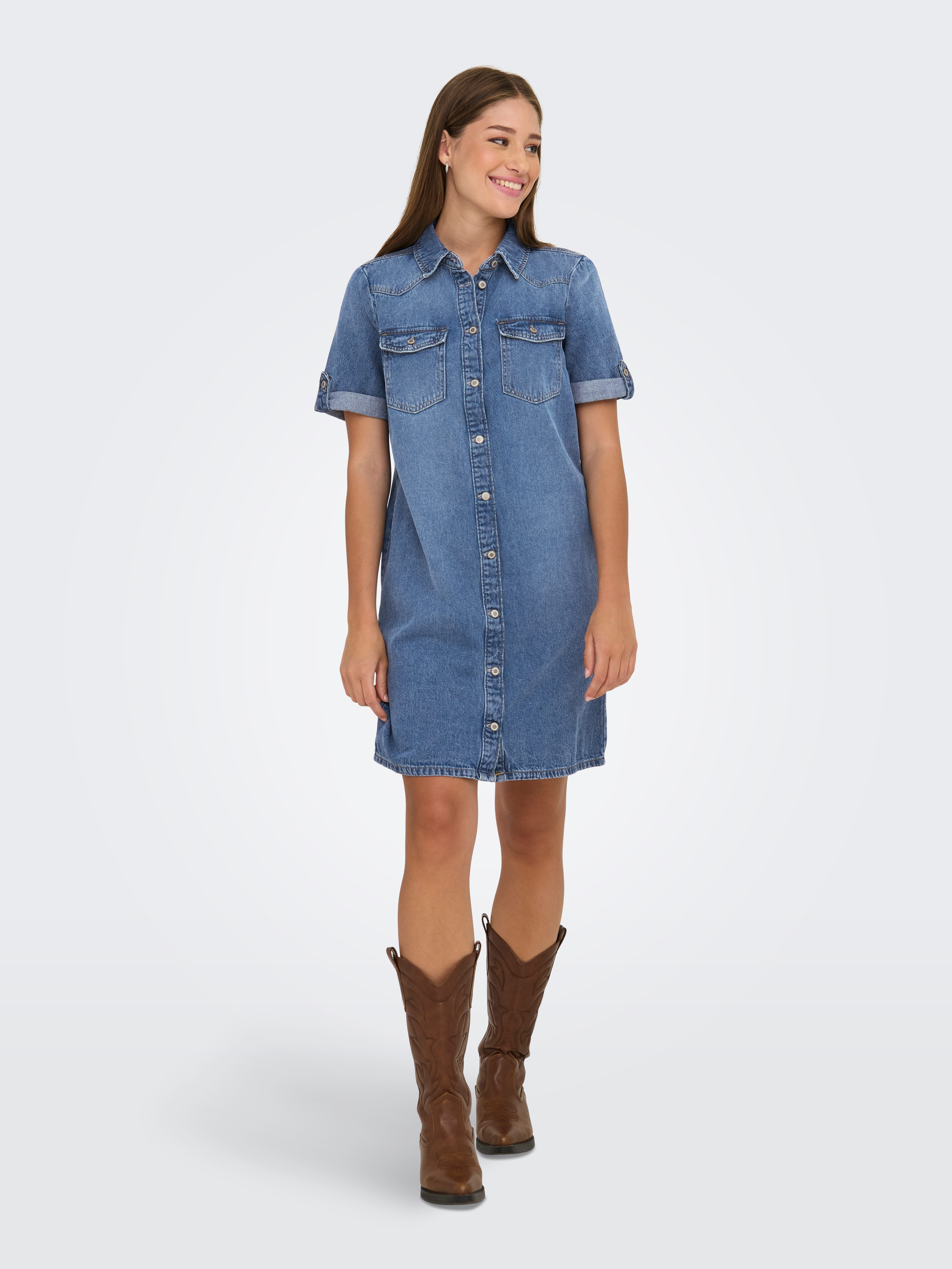 Only Jeans jurk ONLLISA S/S DNM DRESS GUA