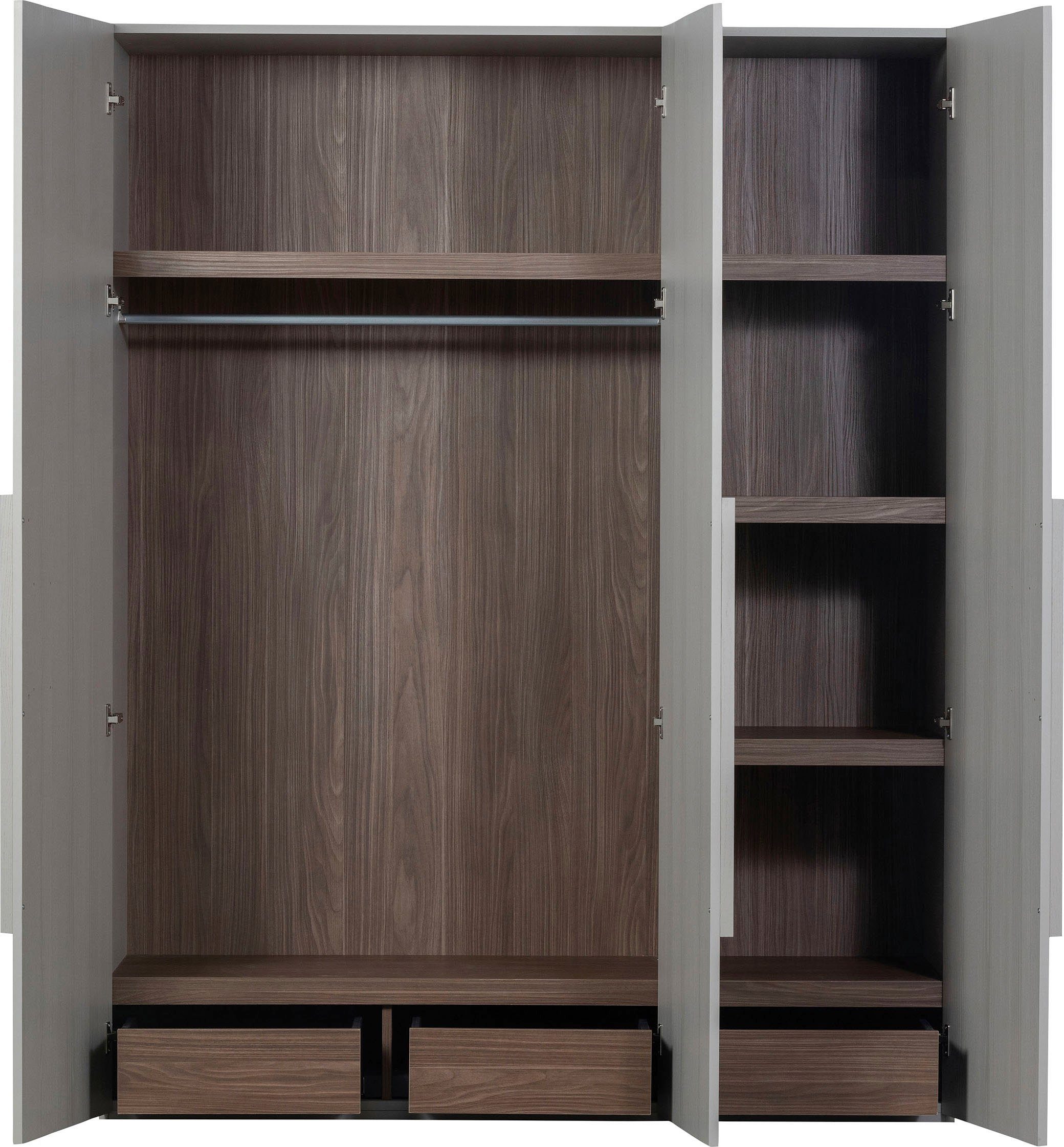 WOOOD Kledingkast Rens van notenhoutdecor, veel opbergruimte, hoogte 210 cm