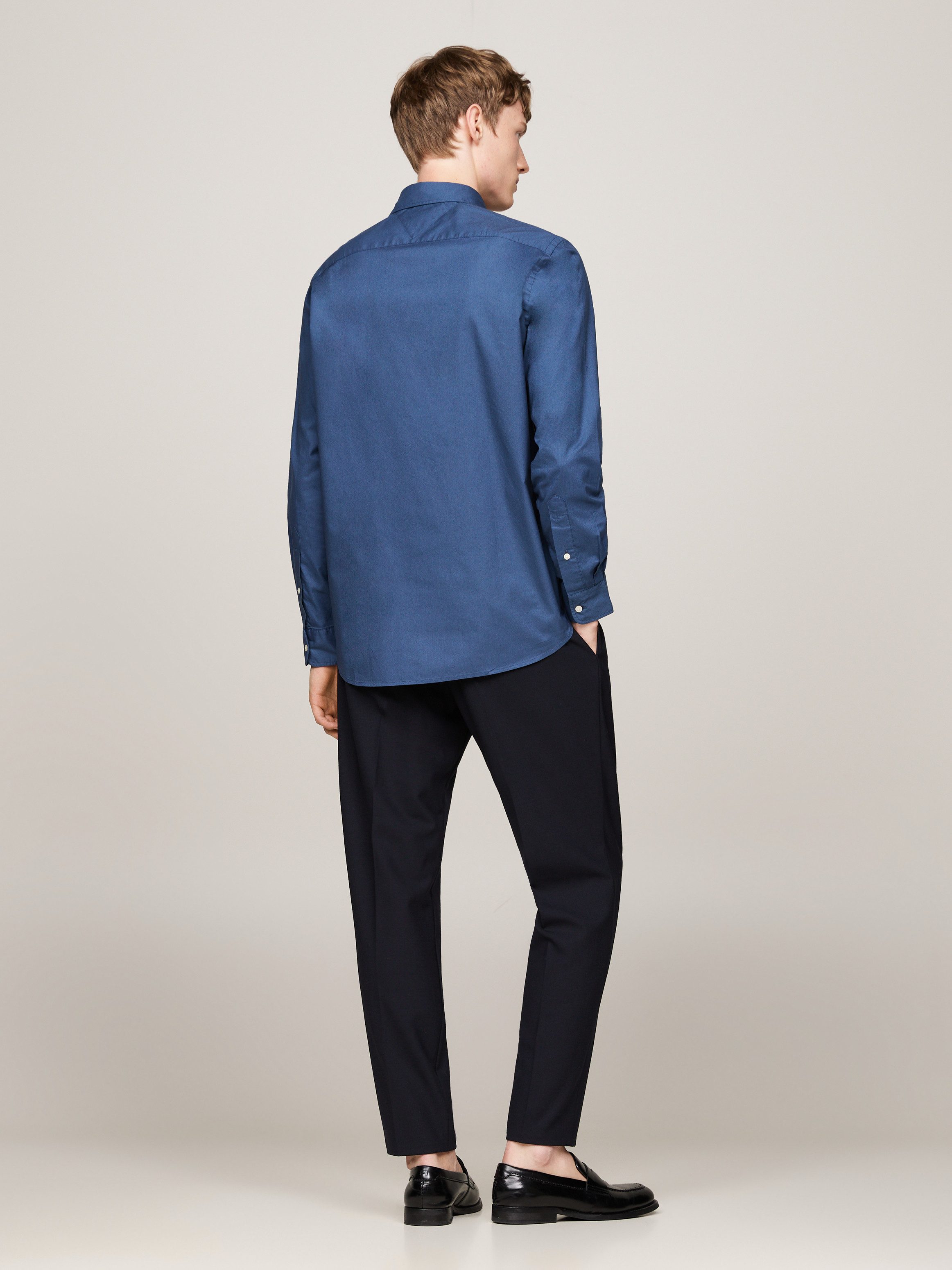 Tommy Hilfiger Overhemd met lange mouwen FLEX POPLIN RF SHIRT met labelschild binnenin de knoopsluiting (1-delig)