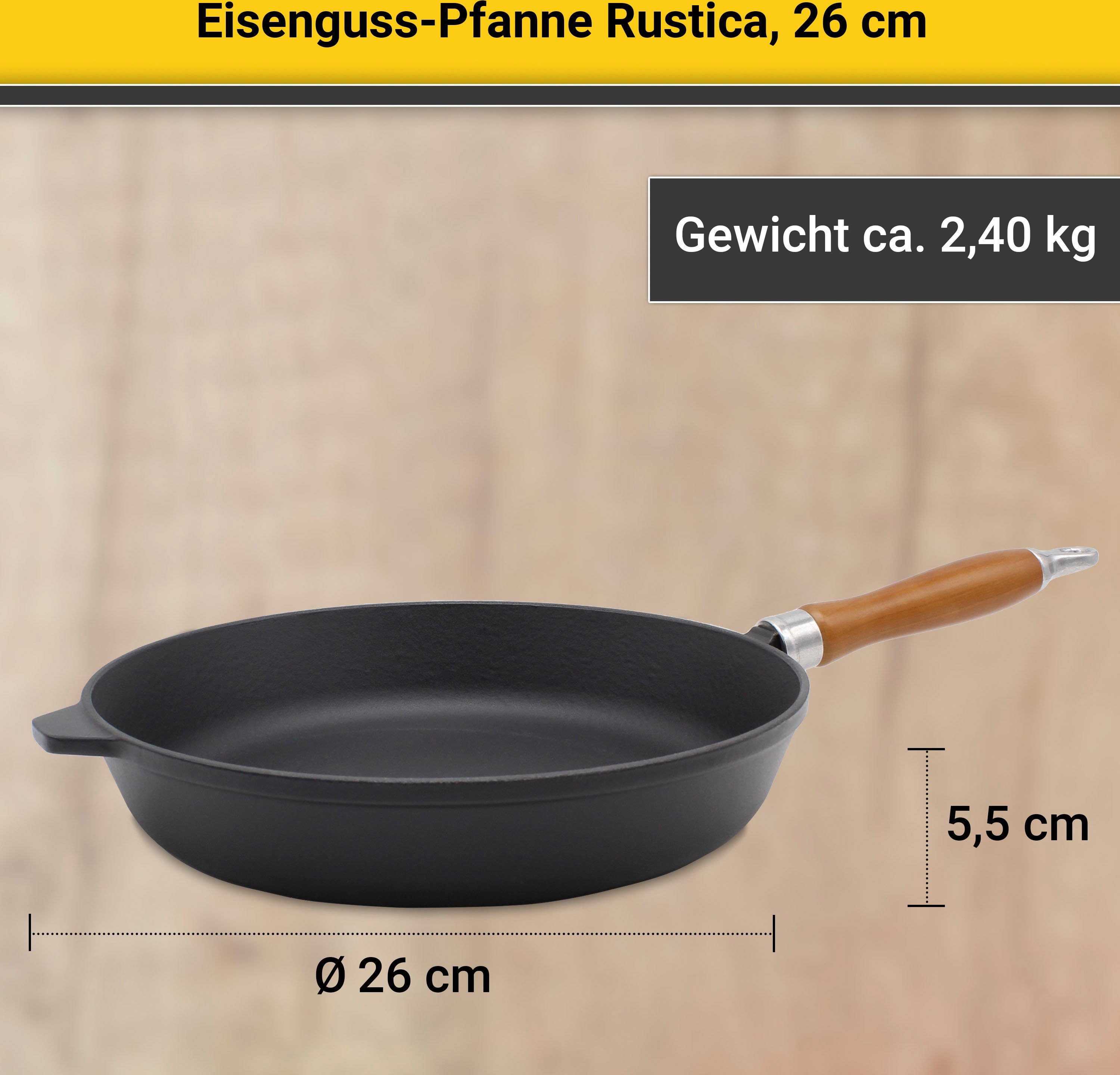 Krüger Koekenpan Gietijzeren koekenpan RUSTICA voor inductiekookvelden geschikt (1-delig)