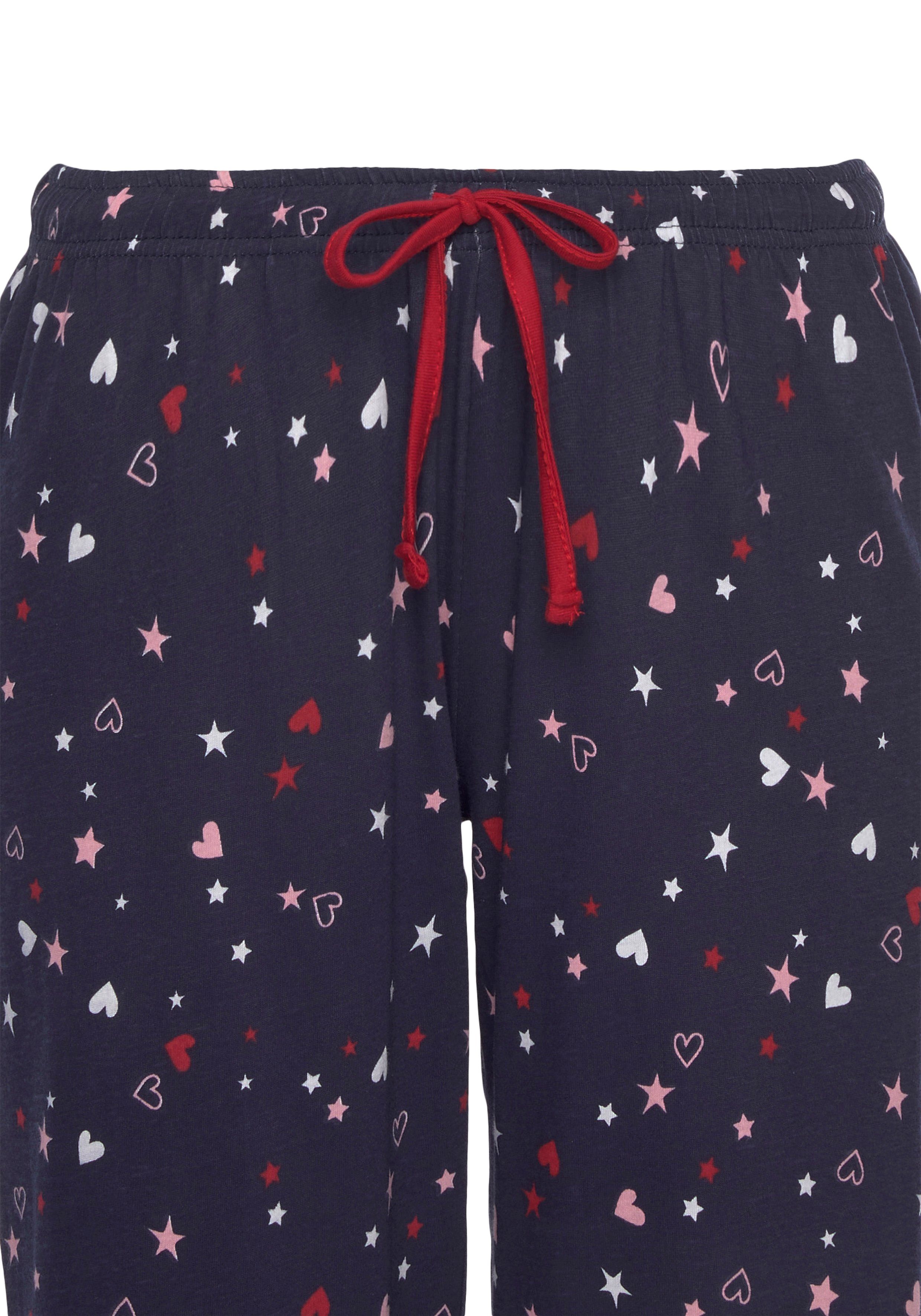 Vivance Dreams Capripyjama met schattige hart-sterrenprint (2-delig, 1 stuk)