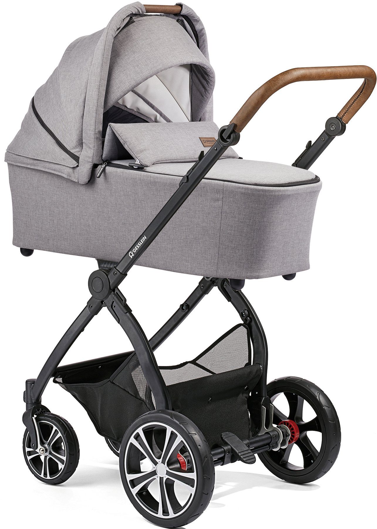Gesslein Combi-kinderwagen FX4 Classic, zwart/tabak met badkuip CX3,  lichtgrijs mêlee/sterren grijs/mintgroen mêlee Made in Germany, kinderwagen  bestellen bij | OTTO